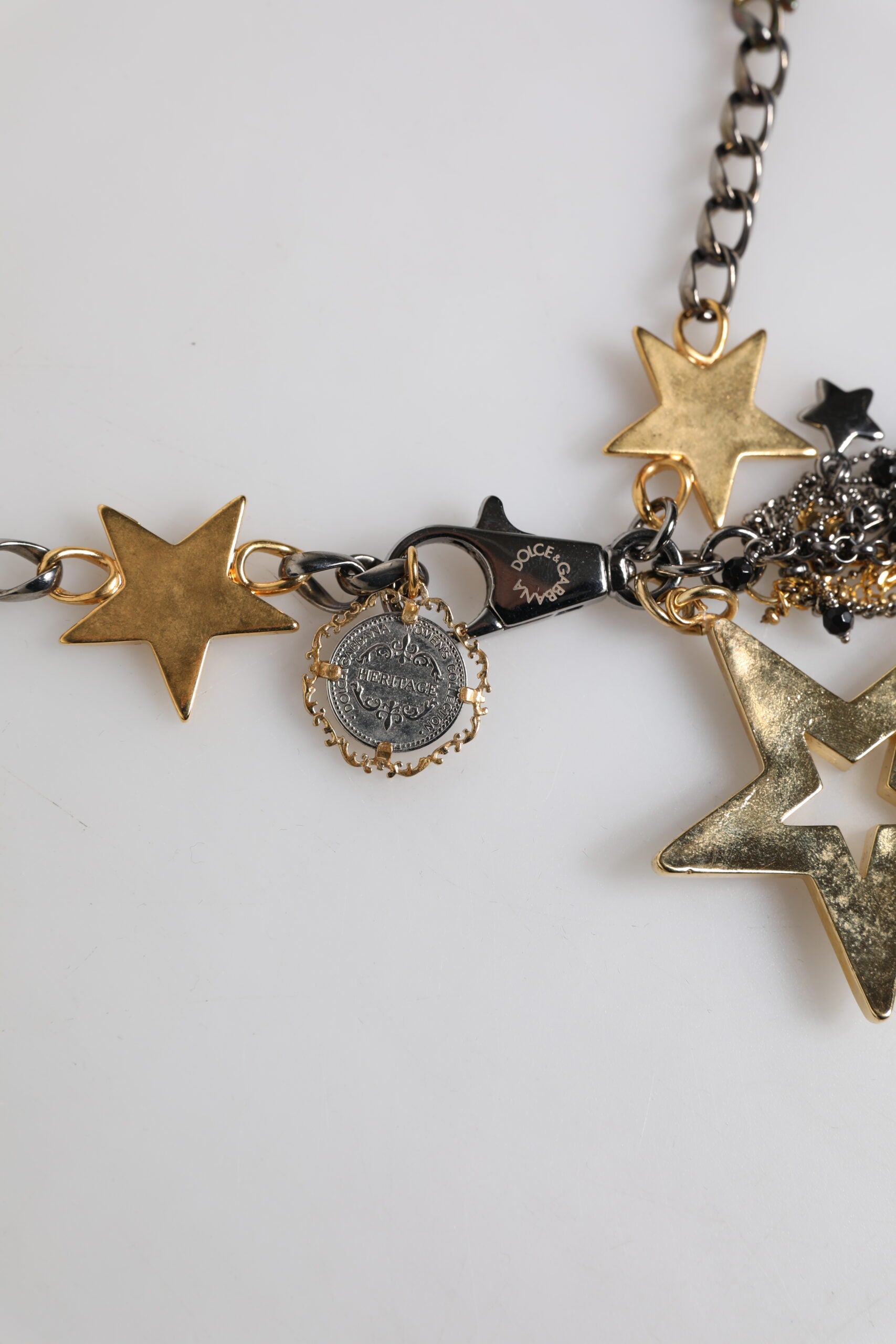 Dolce & Gabbana Silver Gold Brass Embellished Waist Chain Belt | Regal Royce