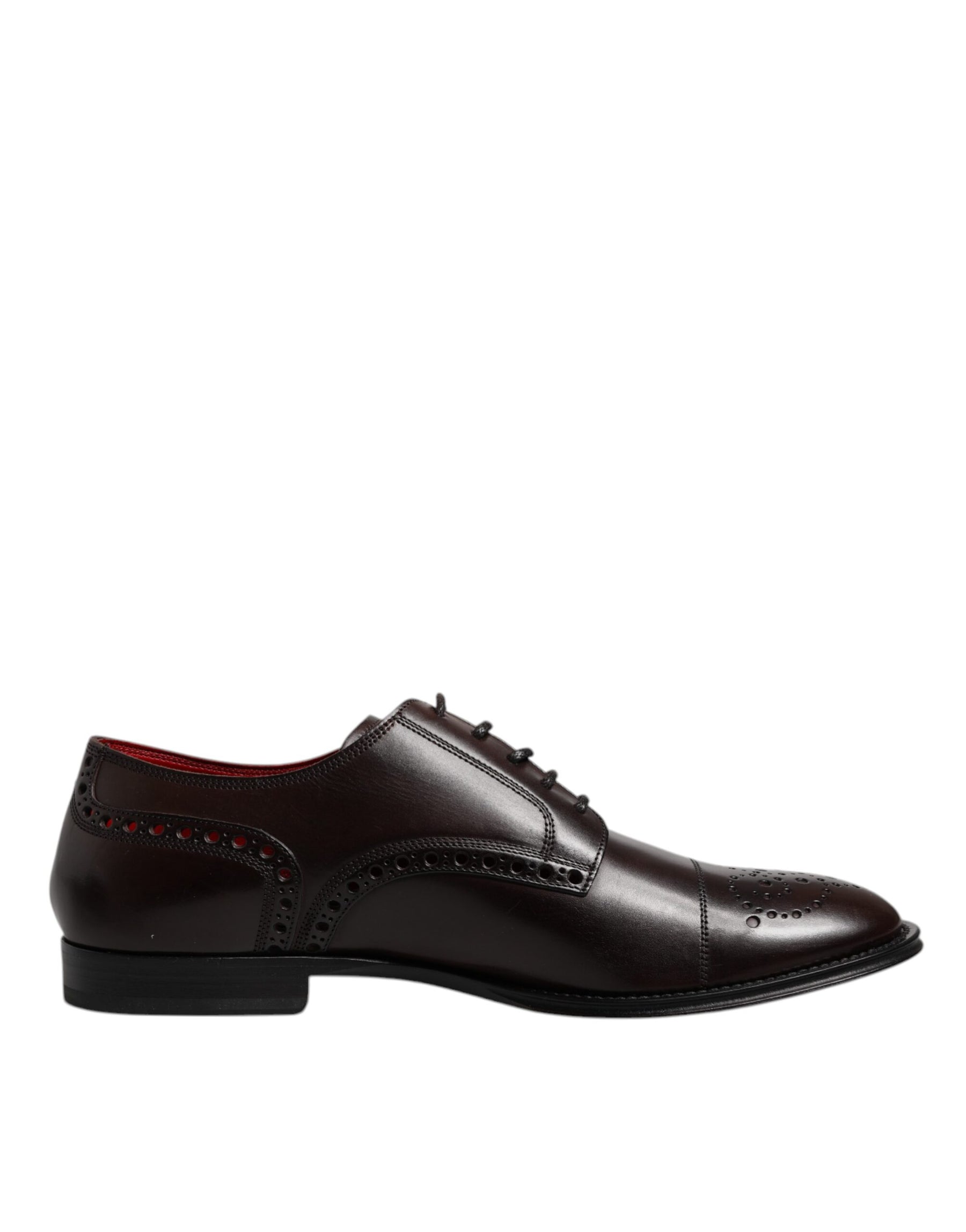 Dolce & Gabbana Maroon Calfskin Leather Derby Men Dress Shoes | Regal Royce