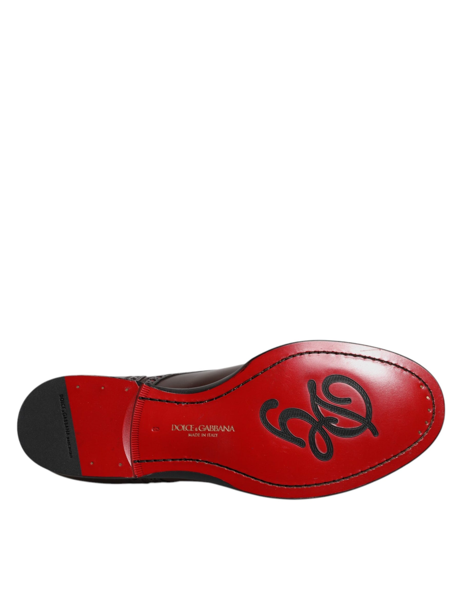 Dolce & Gabbana Maroon Calfskin Leather Derby Men Dress Shoes | Regal Royce