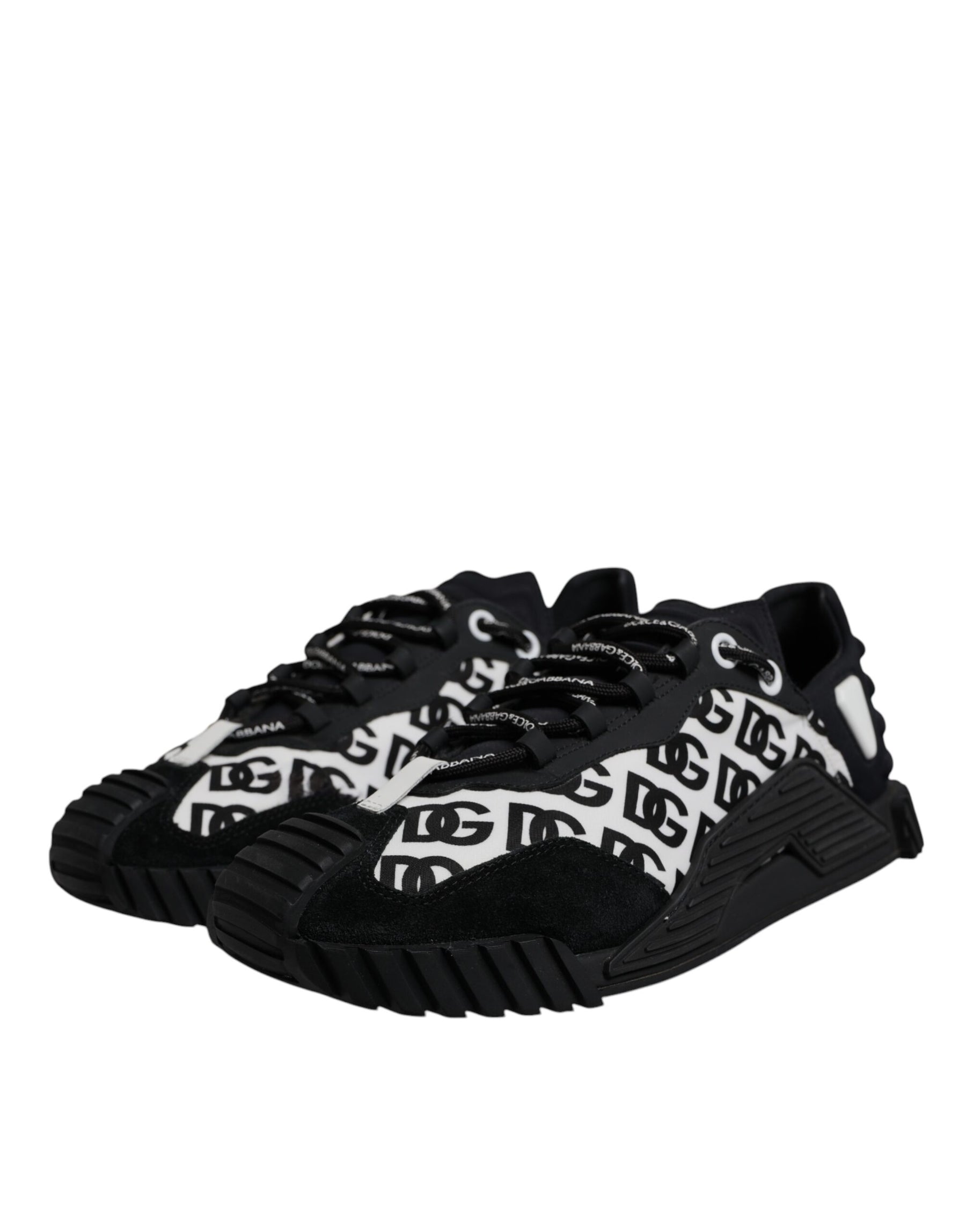 Dolce & Gabbana Black Logo Lace Up Low Top NS1 Sneakers Shoes | Regal Royce