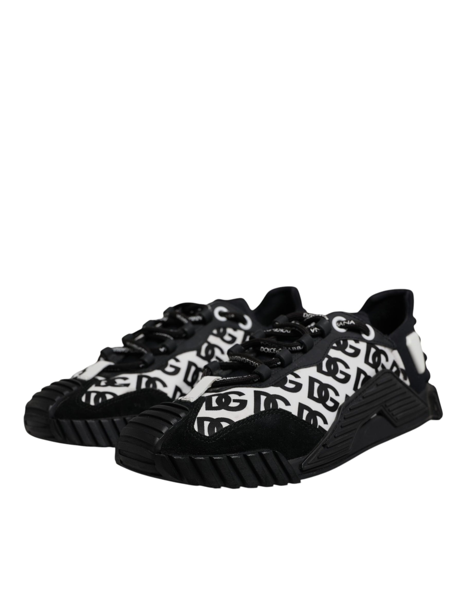 Dolce & Gabbana Black Logo Lace Up Low Top NS1 Sneakers Shoes | Regal Royce