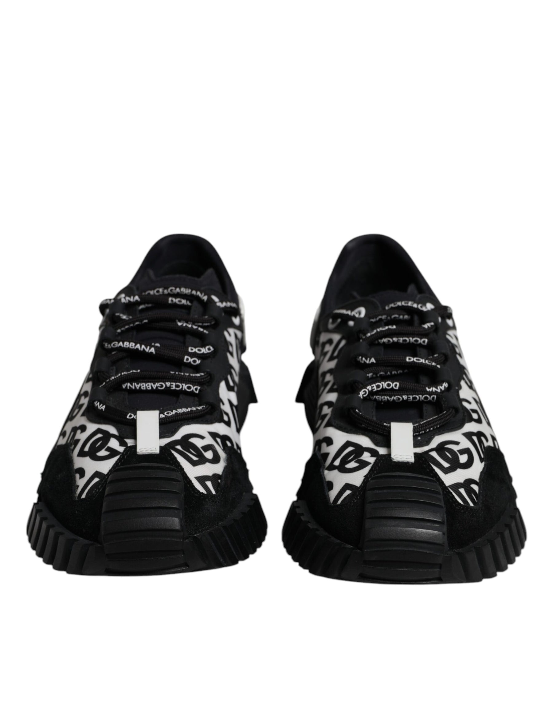 Dolce & Gabbana Black Logo Lace Up Low Top NS1 Sneakers Shoes | Regal Royce