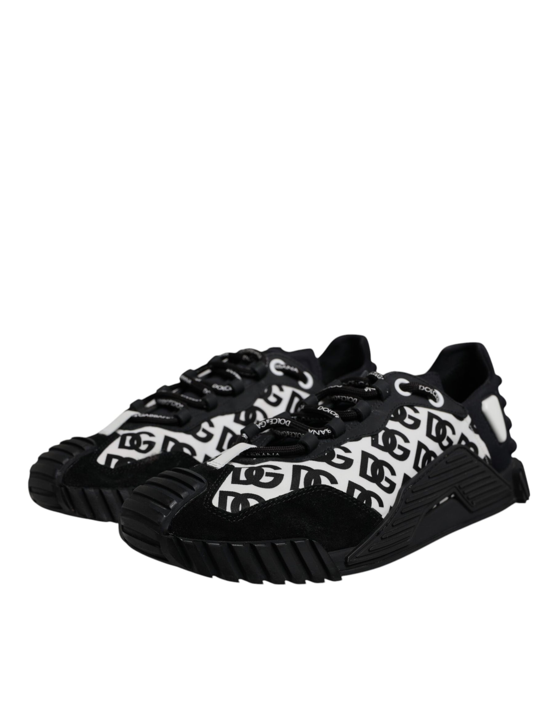 Dolce & Gabbana Black Logo Lace Up Low Top NS1 Sneakers Shoes | Regal Royce