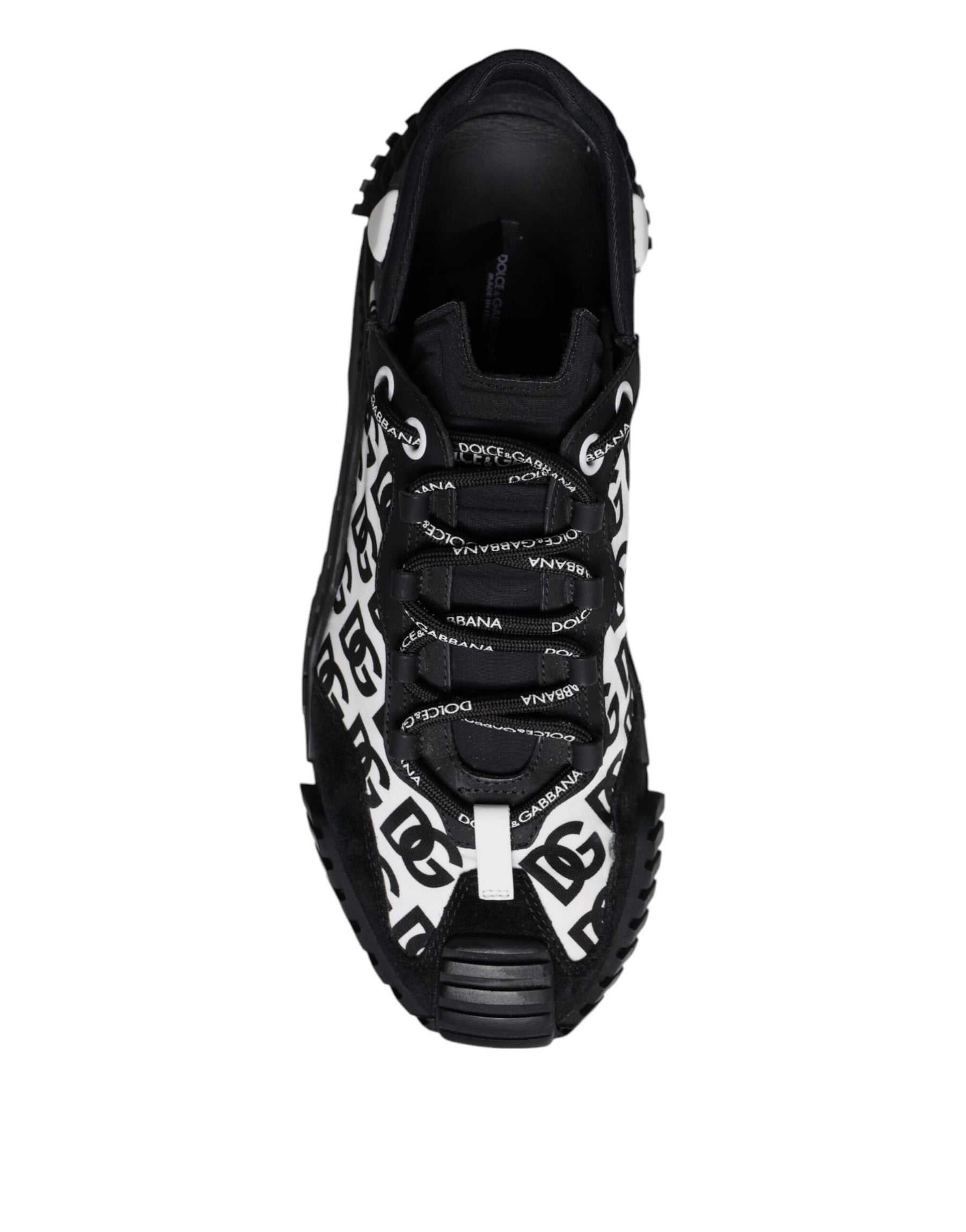 Dolce & Gabbana Black Logo Lace Up Low Top NS1 Sneakers Shoes | Regal Royce