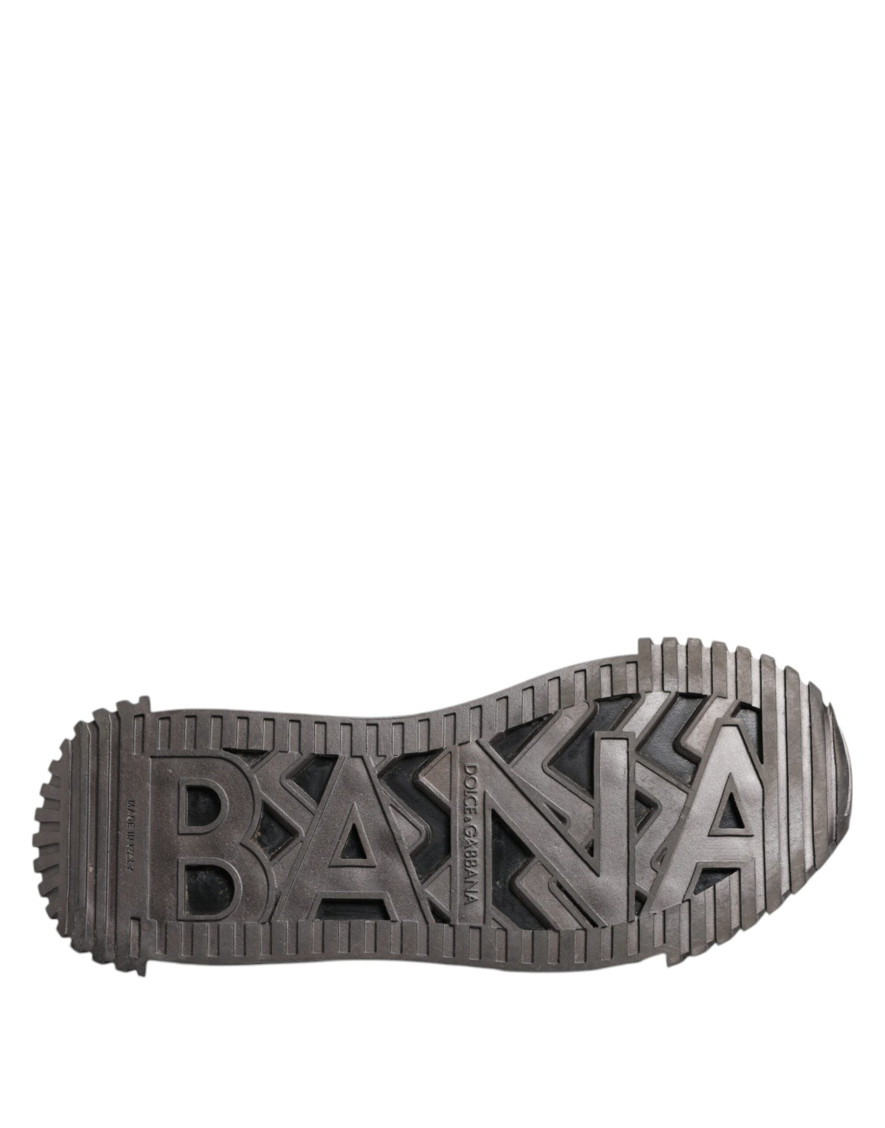 Dolce & Gabbana Black Silver Logo Low Top Men Sneakers Shoes | Regal Royce