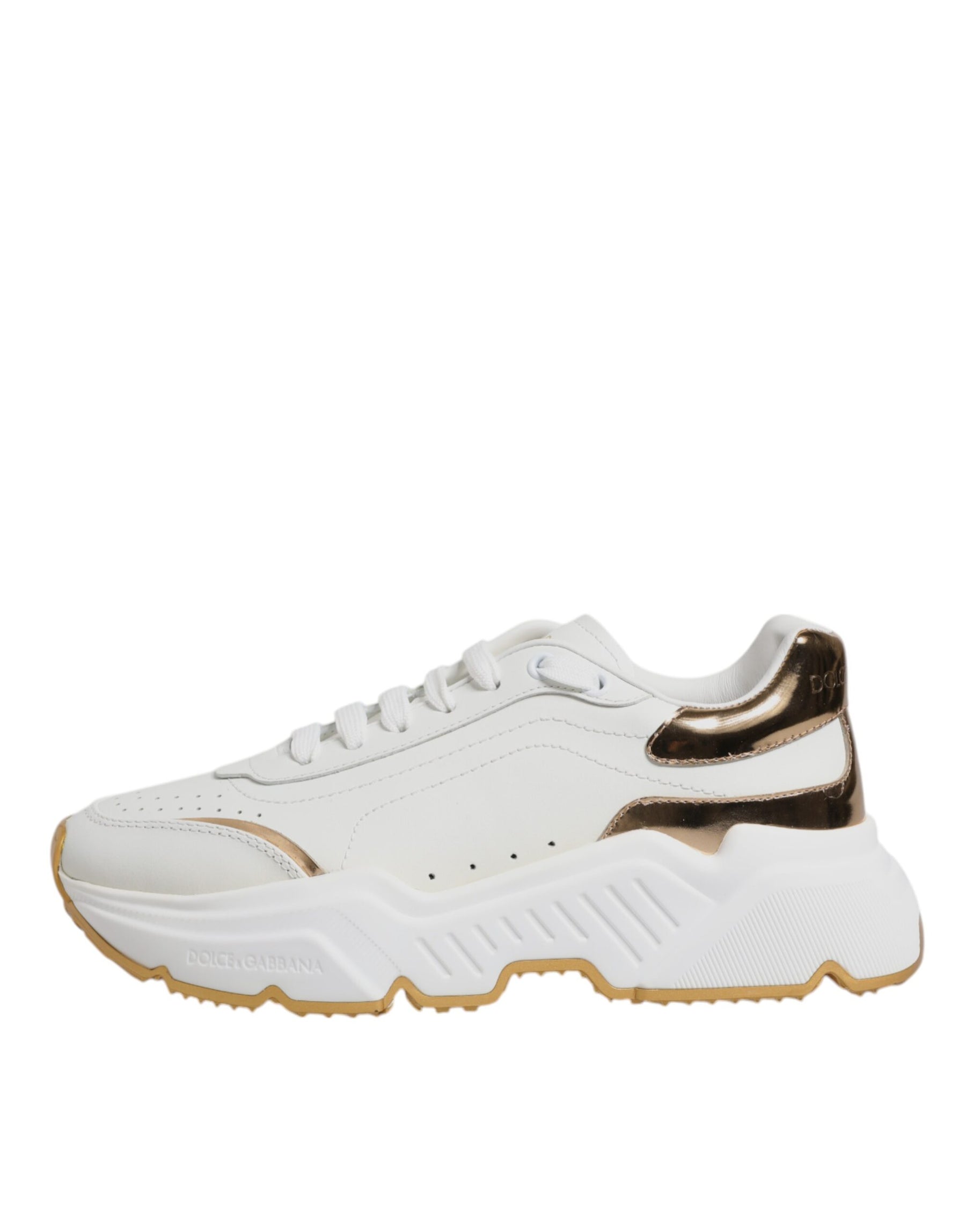Dolce & Gabbana White Gold Daymaster Low Top Sneakers Shoes | Regal Royce