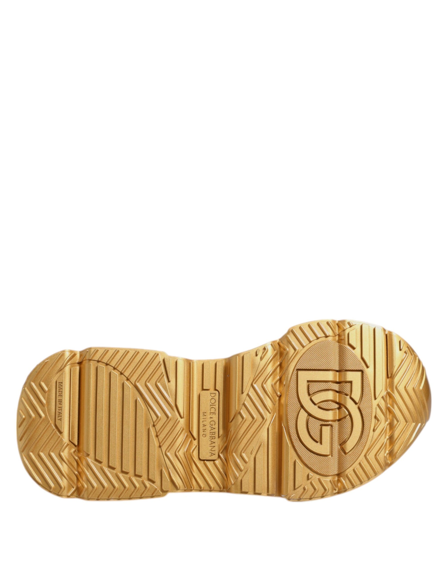 Dolce & Gabbana White Gold Daymaster Low Top Sneakers Shoes | Regal Royce