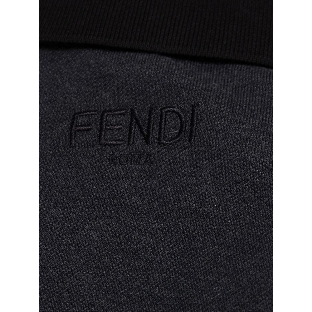 Fendi Black Cotton Polo Shirt | Regal Royce