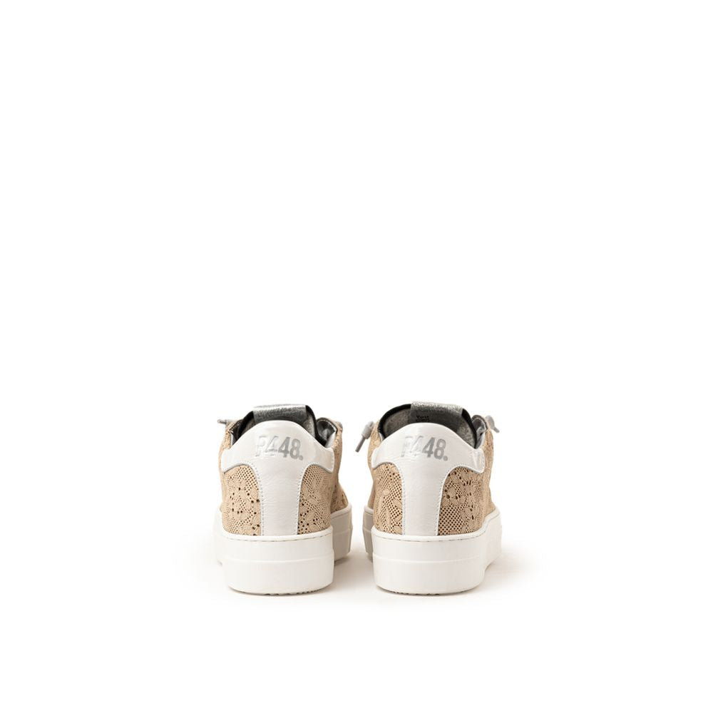 P448 Beige Leather Athletic Sneakers | Regal Royce