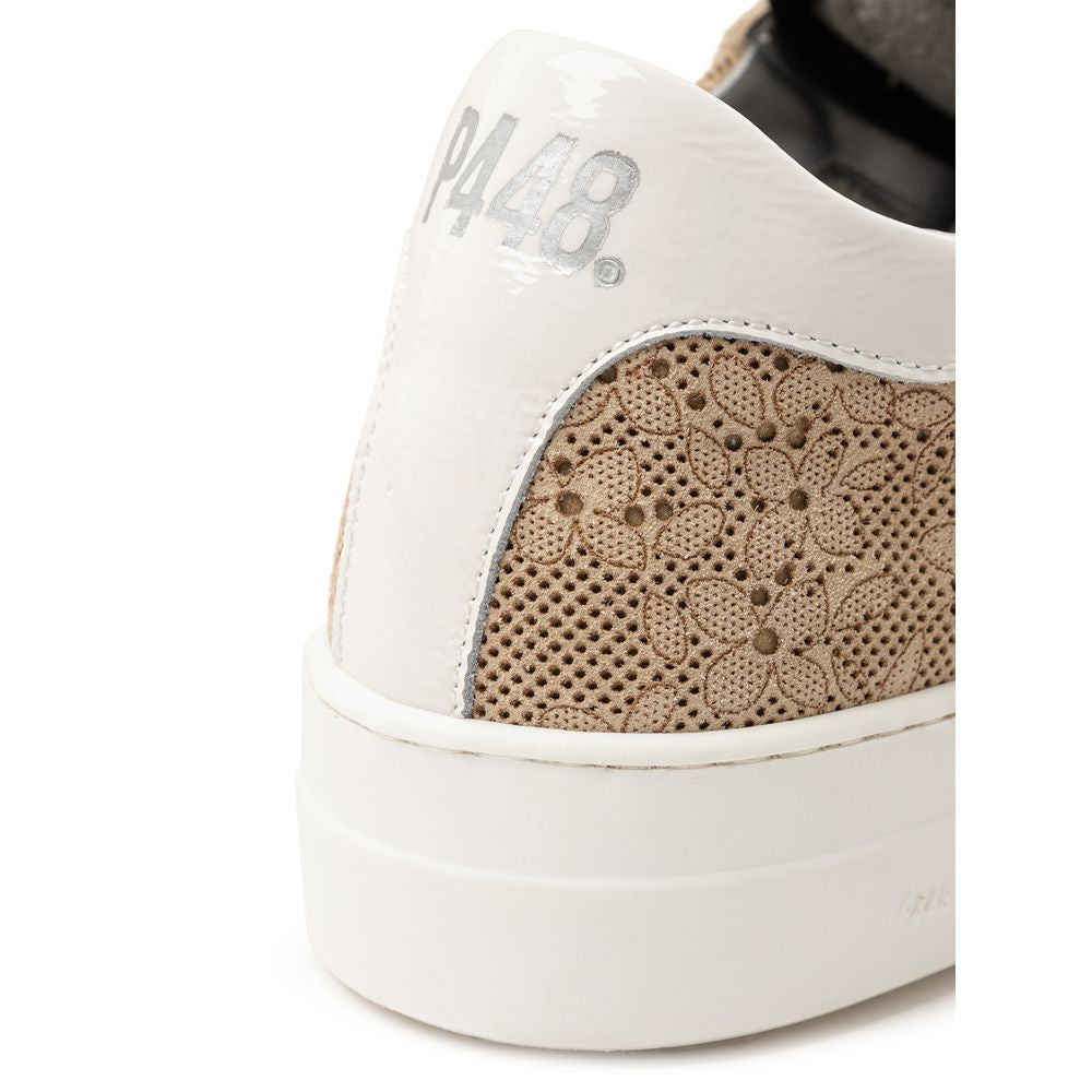 P448 Beige Leather Athletic Sneakers | Regal Royce