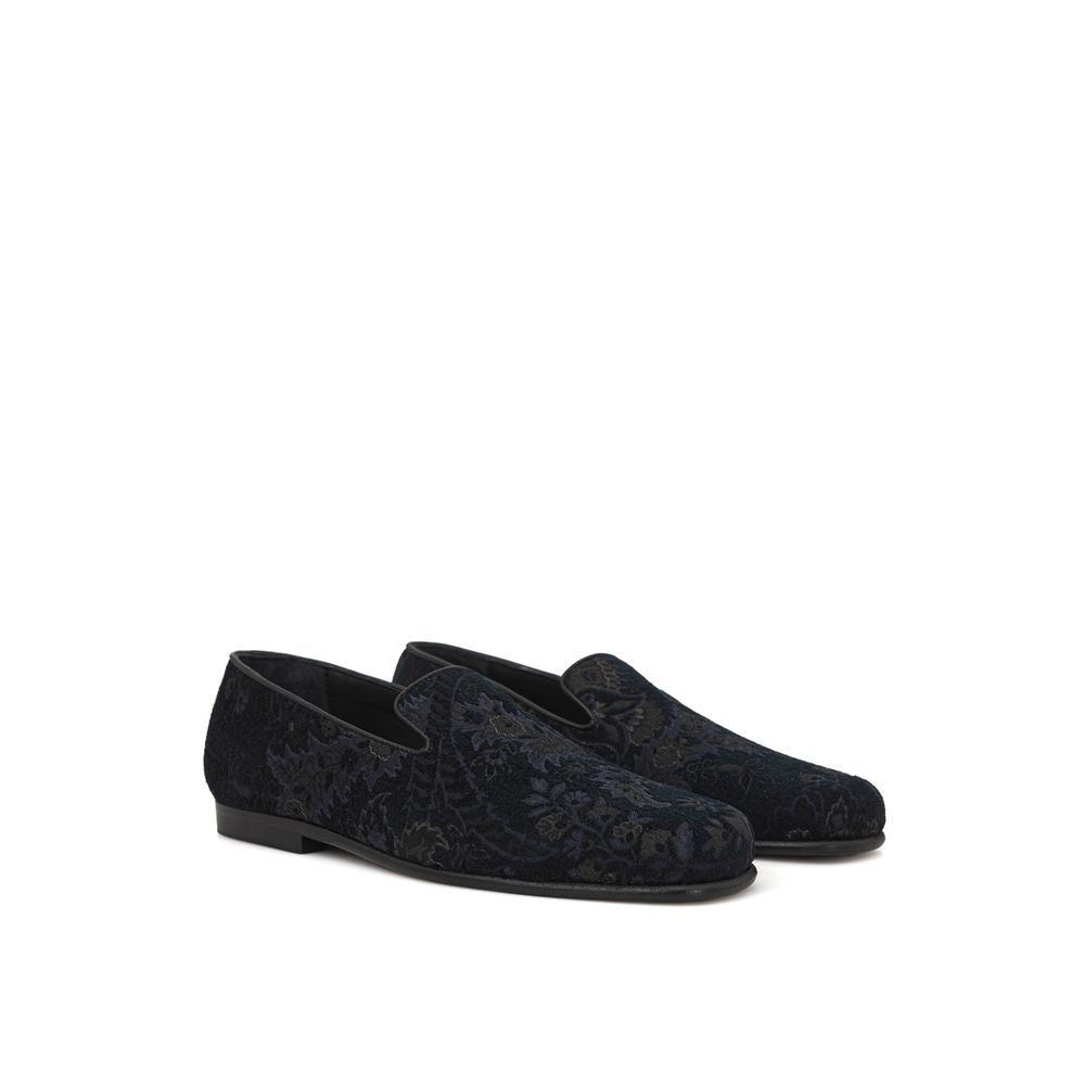 Etro Blue Leather Slip-On Loafers | Regal Royce