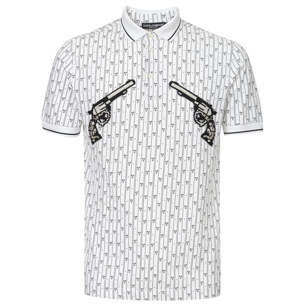 Dolce & Gabbana White Cotton Polo Shirt | Regal Royce