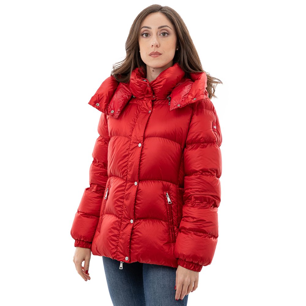 Add Red Polyamide Full-Length Jacket | Regal Royce