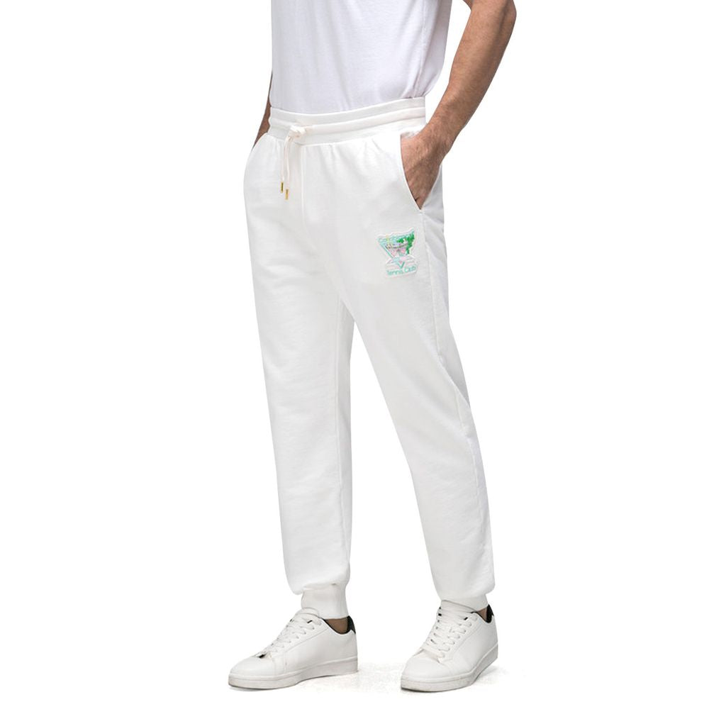Casablanca White Cotton Athletic Pants | Regal Royce