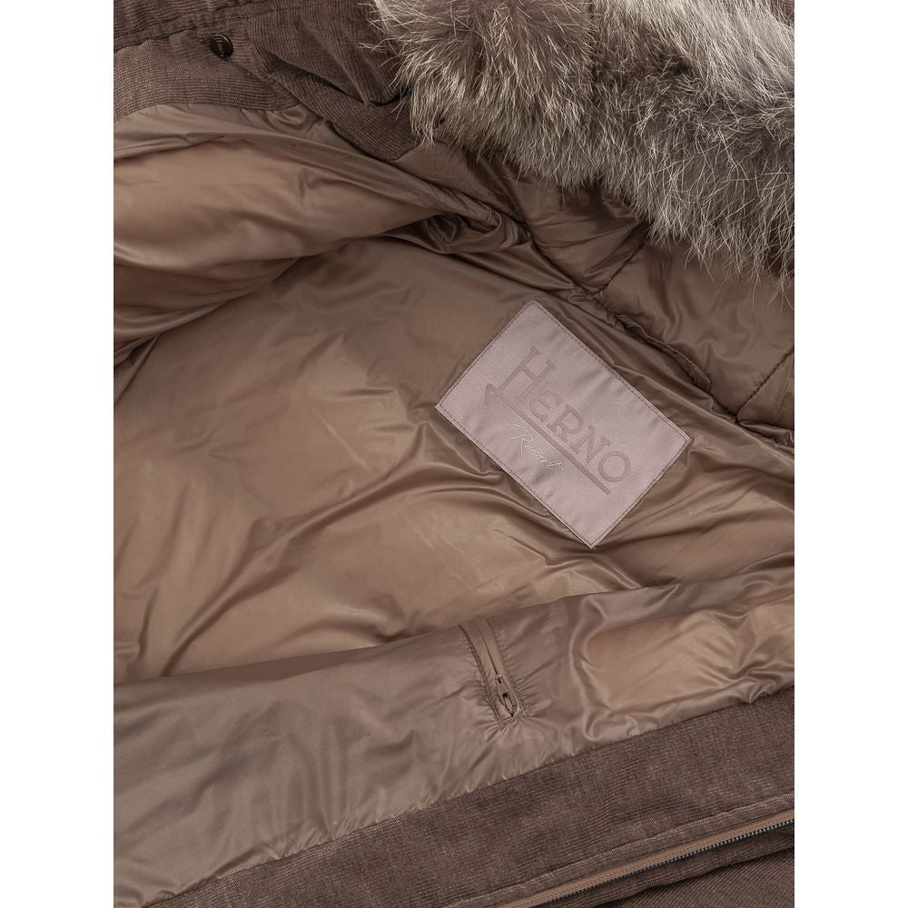 Herno Brown Cotton Bomber | Regal Royce