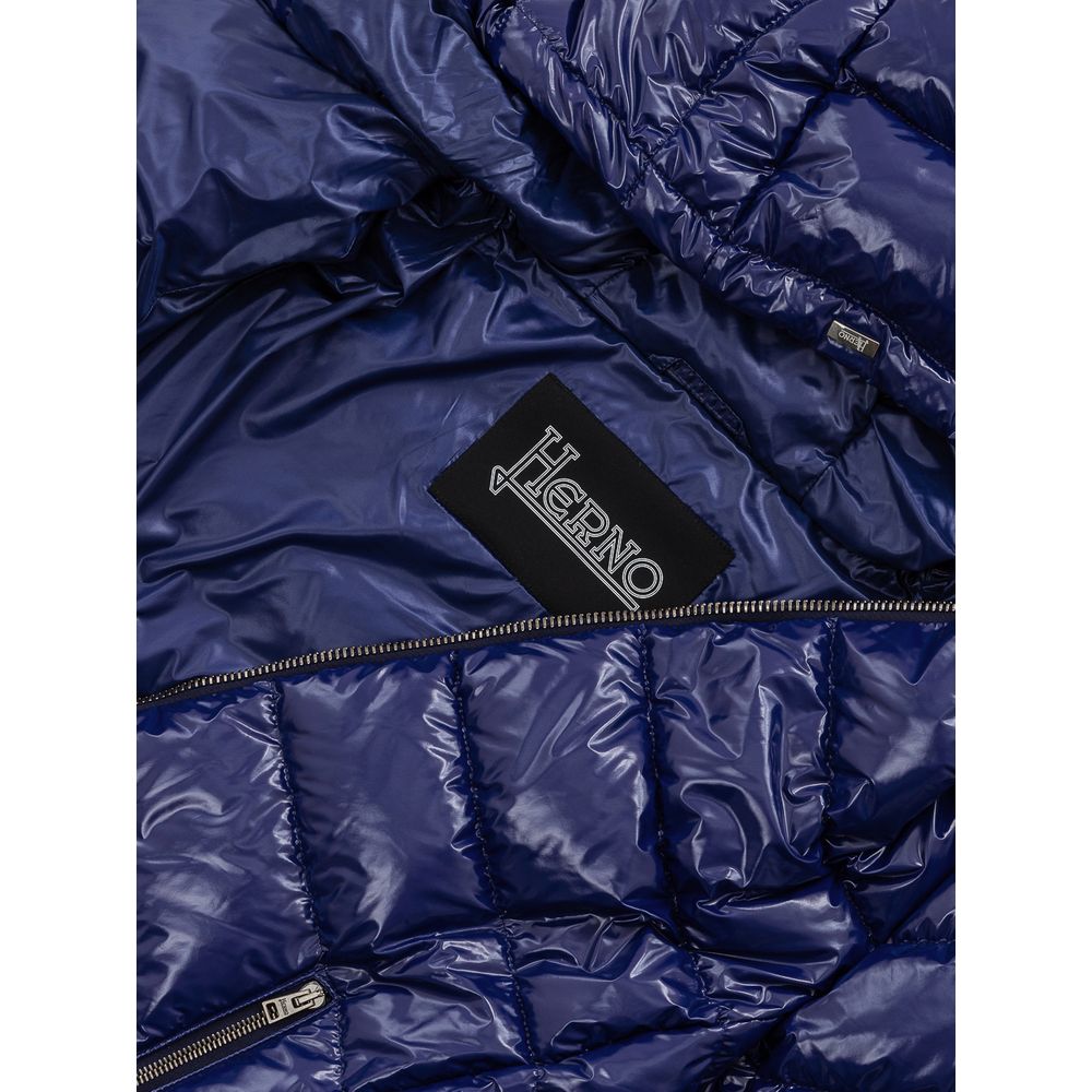 Herno Blue Polyamide Coat | Regal Royce