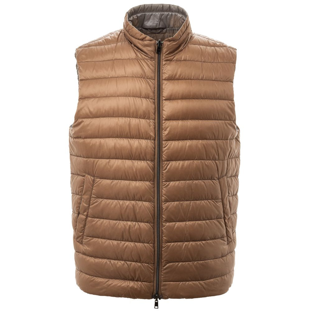 Herno Brown Polyamide Sleveless Jacket | Regal Royce