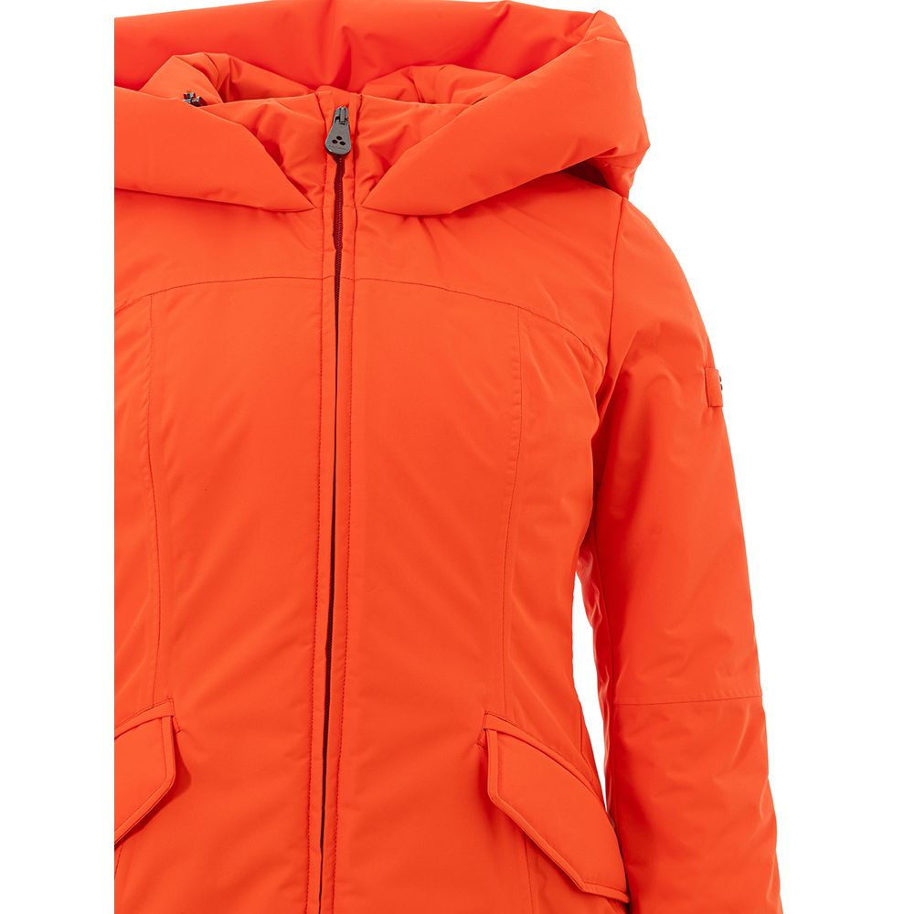 Peuterey Orange Polyester Full-Length Jacket | Regal Royce