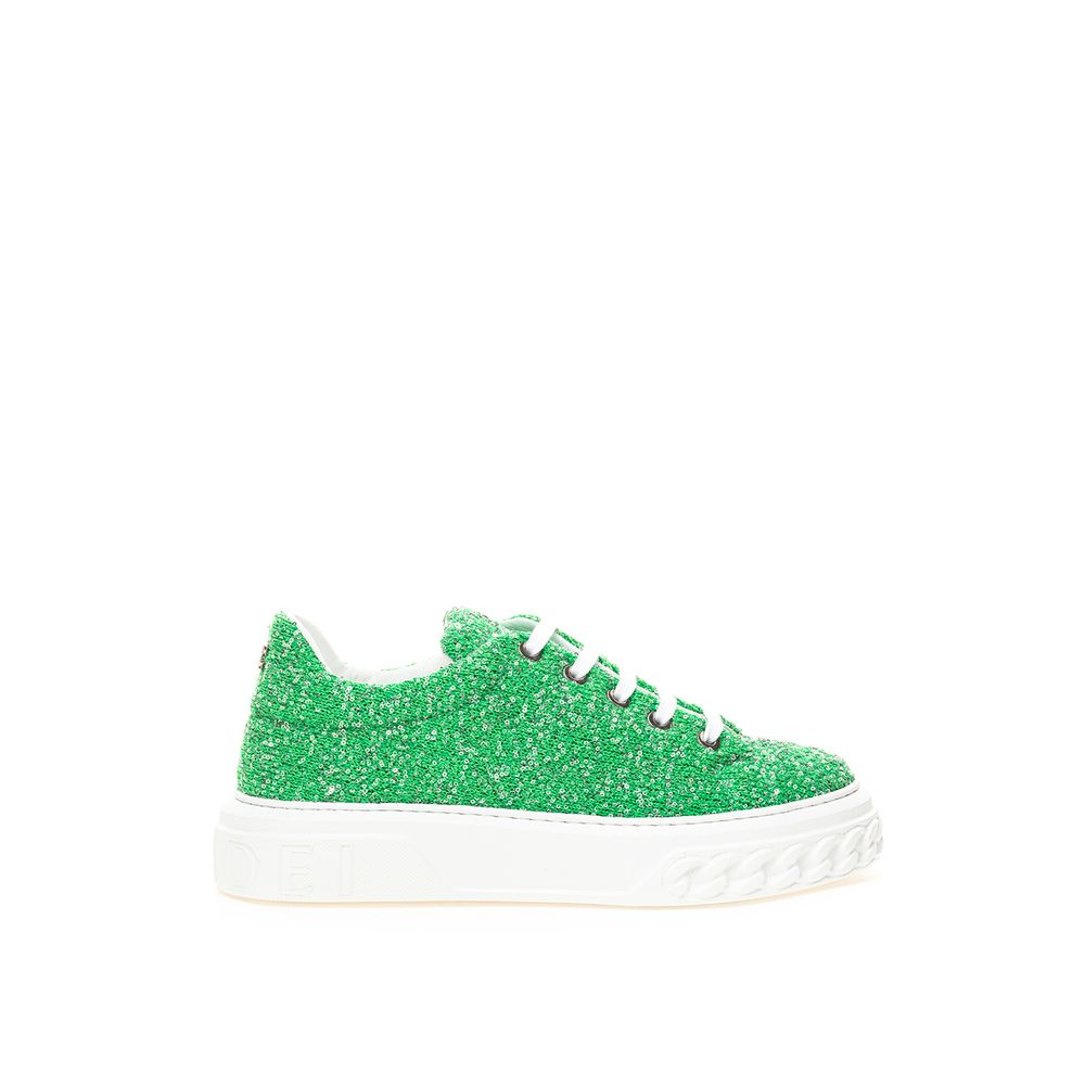 Casadei Green Fabric And Leather Athletic Sneakers | Regal Royce