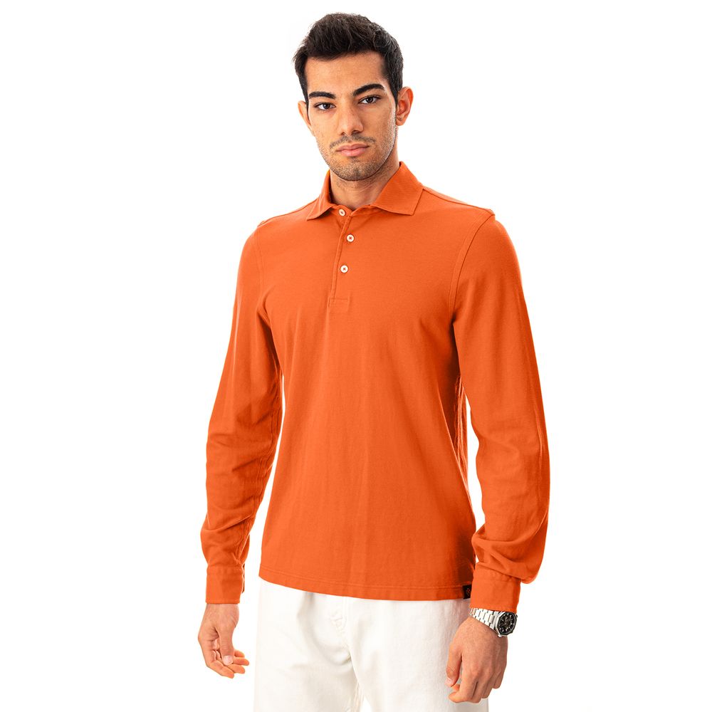 Gran Sasso Orange Cotton Polo Shirt