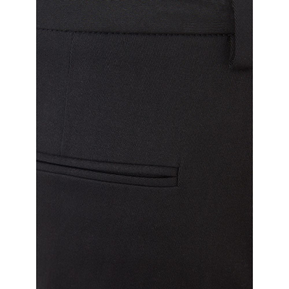 Lardini Black Cotton Chino Pants | Regal Royce