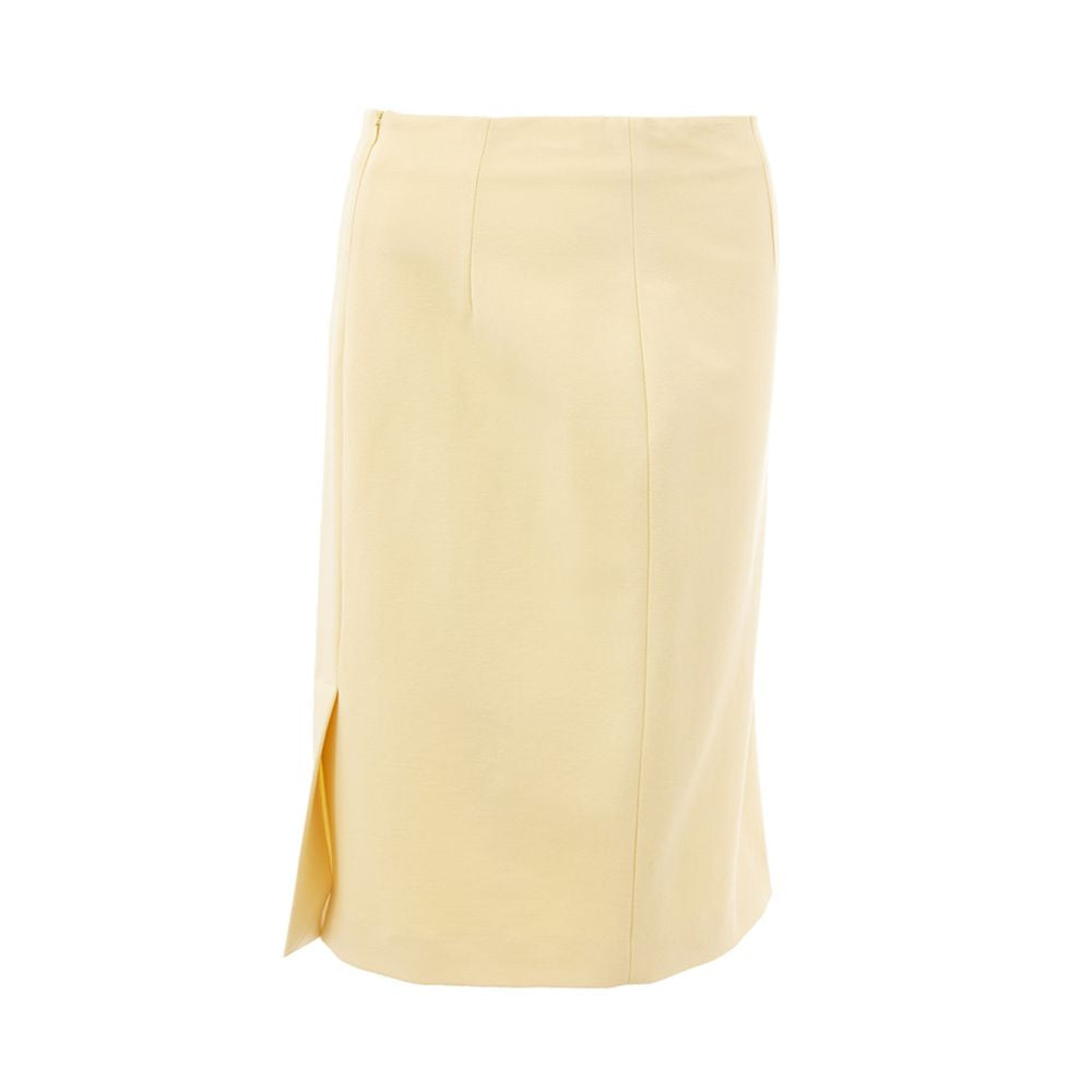 Lardini Yellow Viscose Midi Skirt | Regal Royce