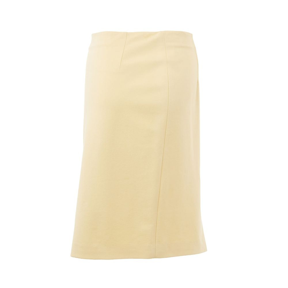 Lardini Yellow Viscose Midi Skirt | Regal Royce