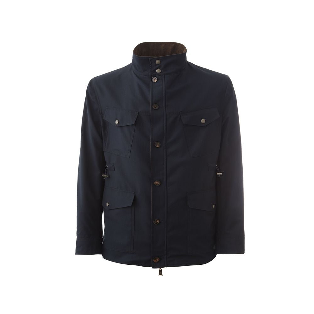 Lardini Blue Wool Coat | Regal Royce