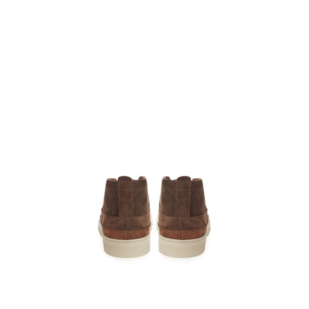 Lardini Brown Suede Leather Athletic Sneakers | Regal Royce