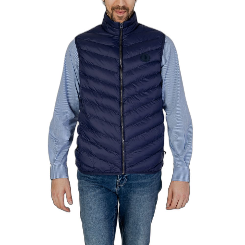 U.S. POLO ASSN. Blue Polyamide Sleveless Jacket | Regal Royce
