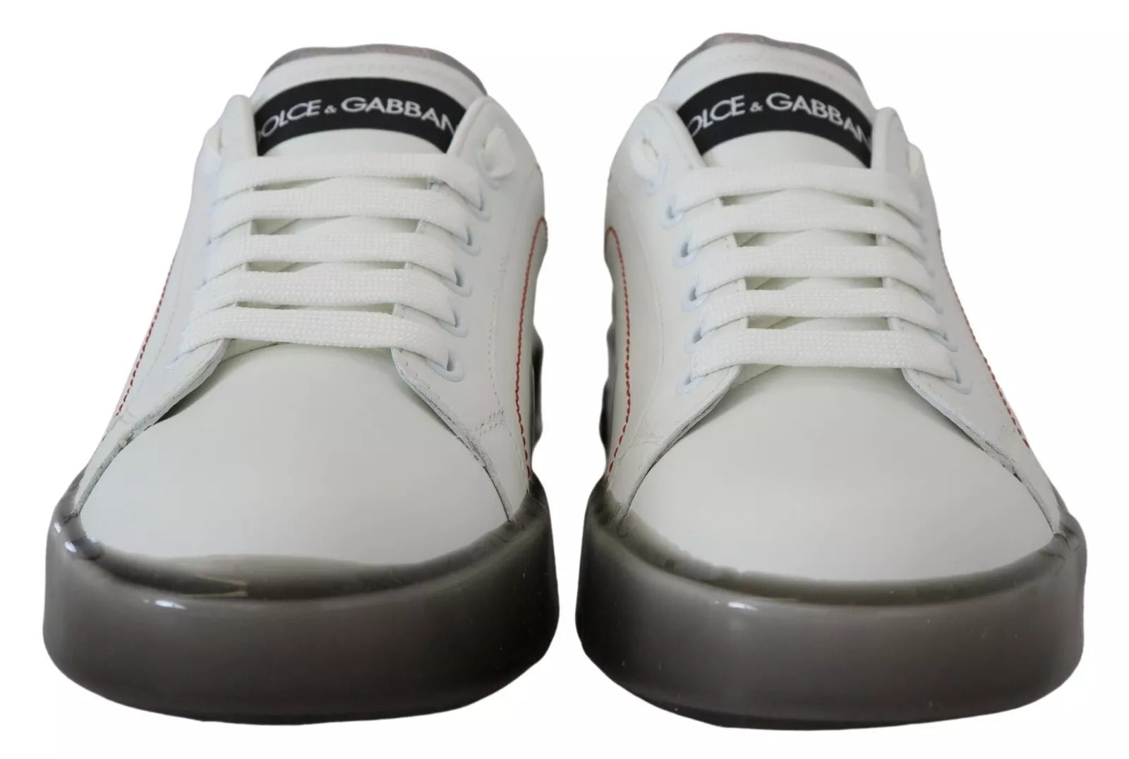 Dolce & Gabbana White Leather Portofino Sneakers Shoes | Regal Royce