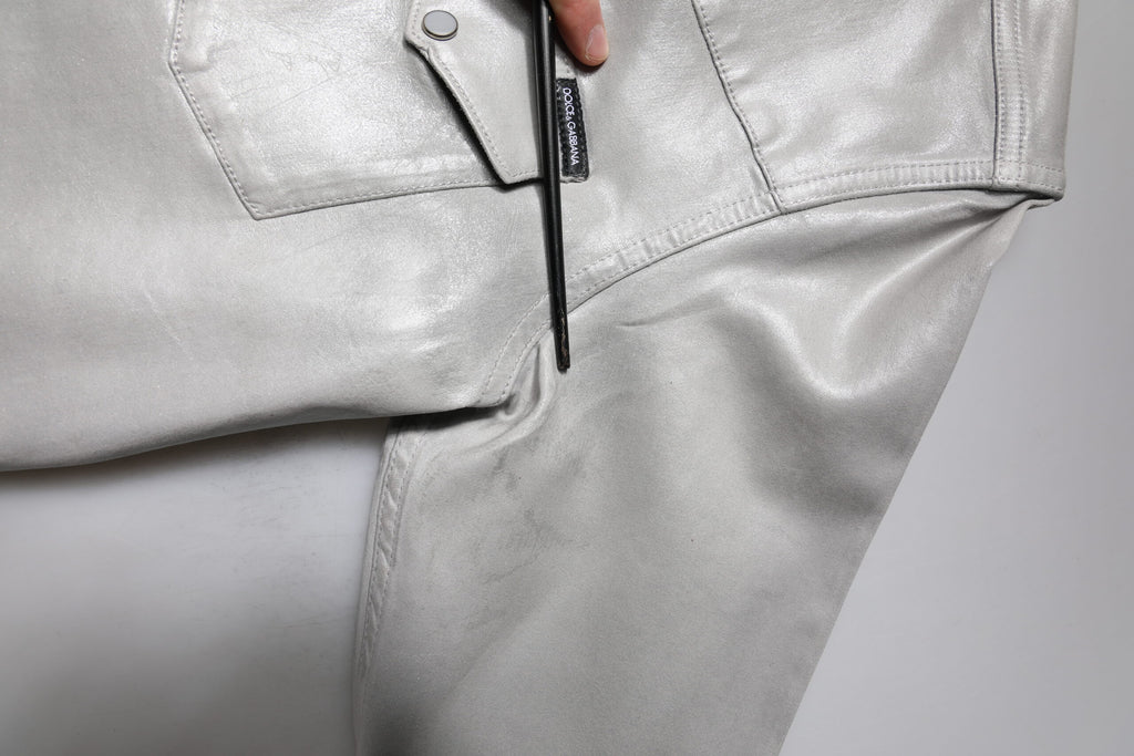 Dolce & Gabbana Metallic Gray Cotton Button Down Shirt