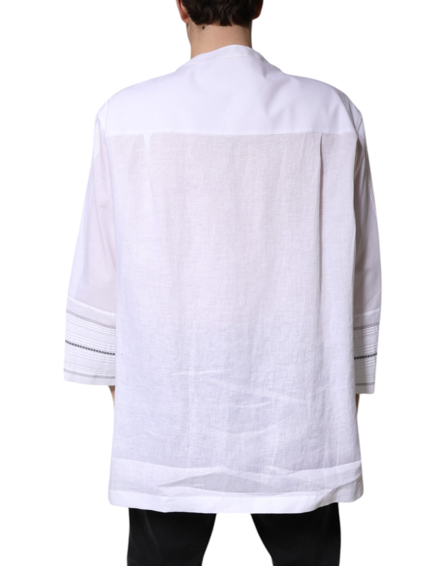 Dolce & Gabbana White Cotton Button Down Long Sleeves Shirt | Regal Royce
