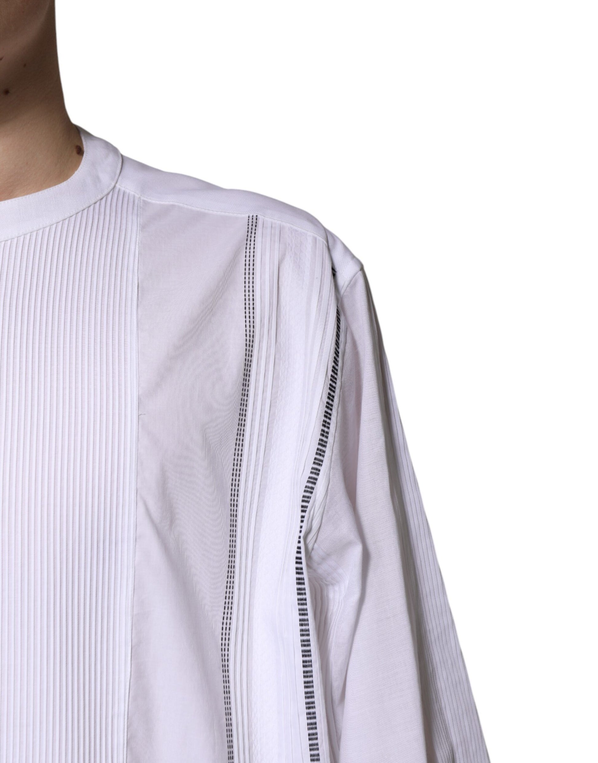 Dolce & Gabbana White Cotton Button Down Long Sleeves Shirt