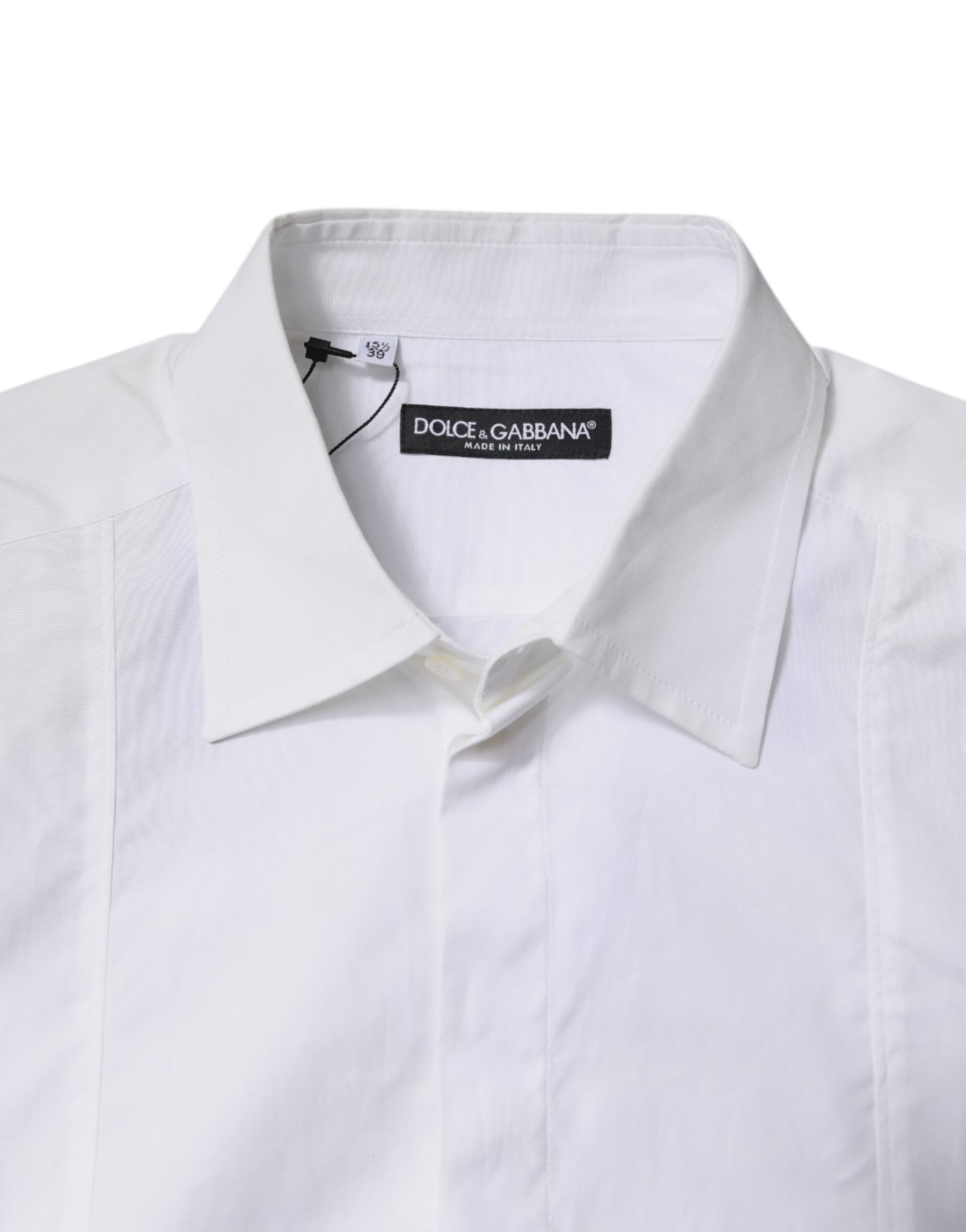 Dolce & Gabbana White Cotton Collared Dress Formal Shirt | Regal Royce