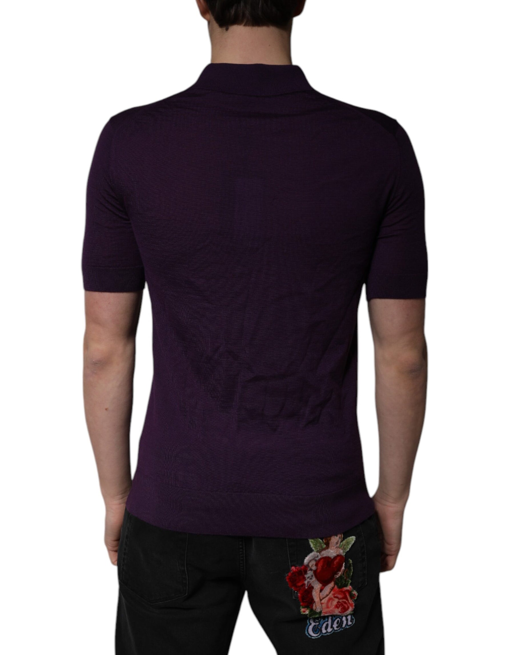 Dolce & Gabbana Violet Cashmere Collared Polo T-shirt | Regal Royce