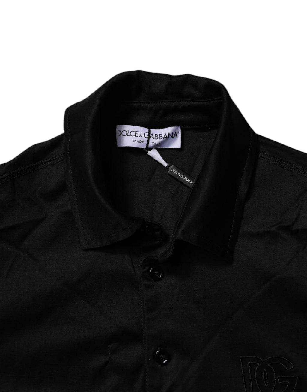 Dolce & Gabbana Black Cotton Collared Polo T-shirt