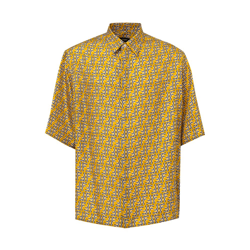 Fendi Yellow Silk Shortsleeve Shirt | Regal Royce