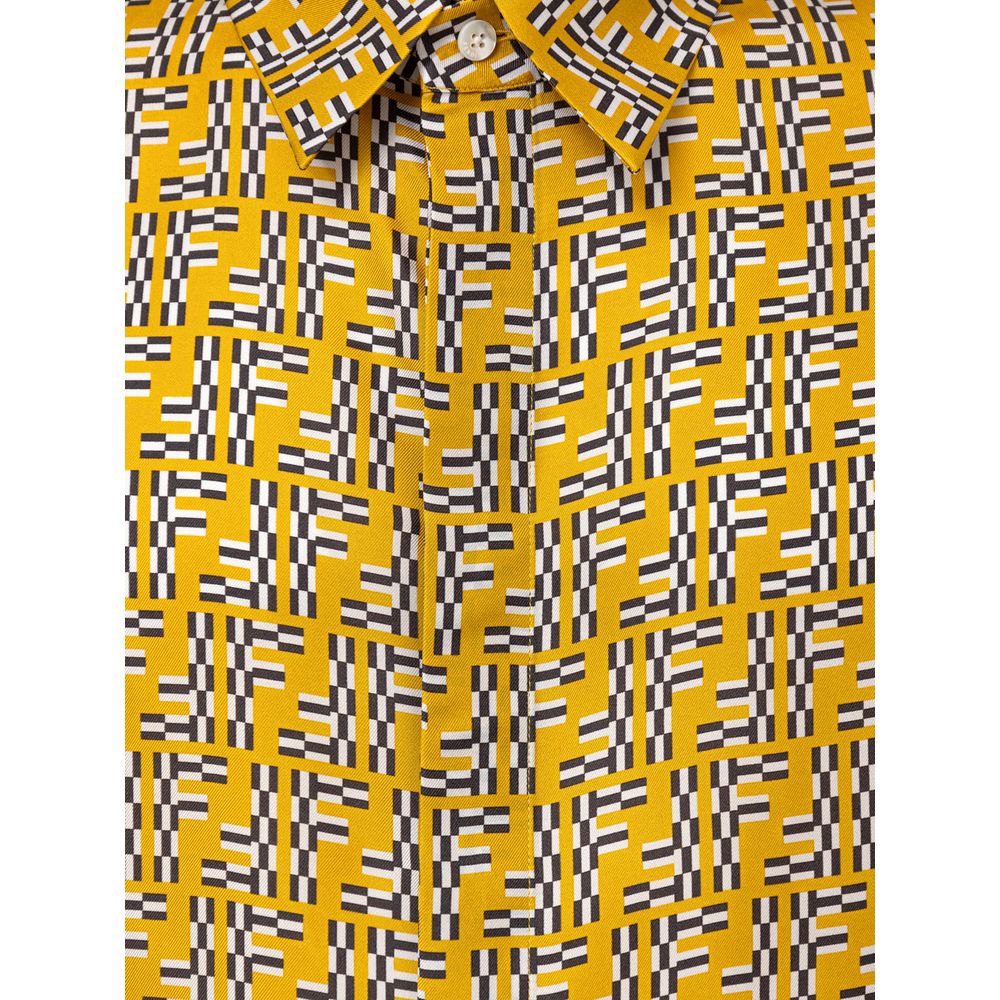 Fendi Yellow Silk Shortsleeve Shirt | Regal Royce