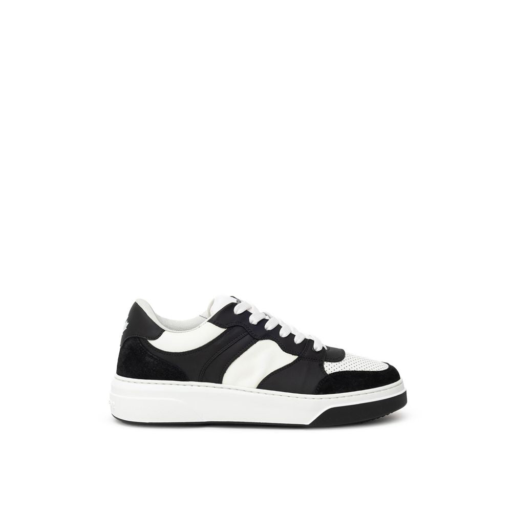 Dsquared² Black And White Leather Athletic Sneakers | Regal Royce