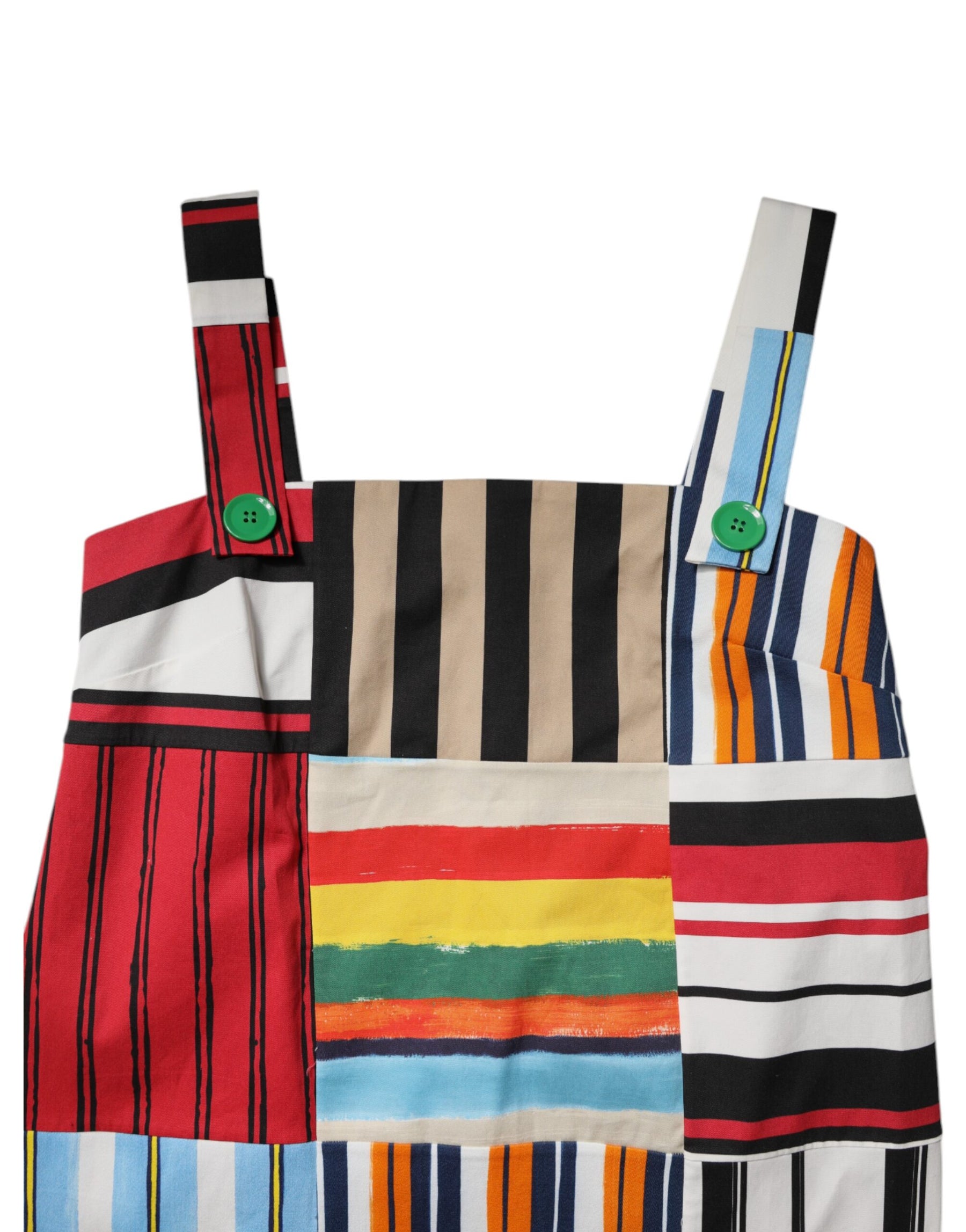 Dolce & Gabbana Multicolor Cotton Stripe Sleeveless Dress | Regal Royce