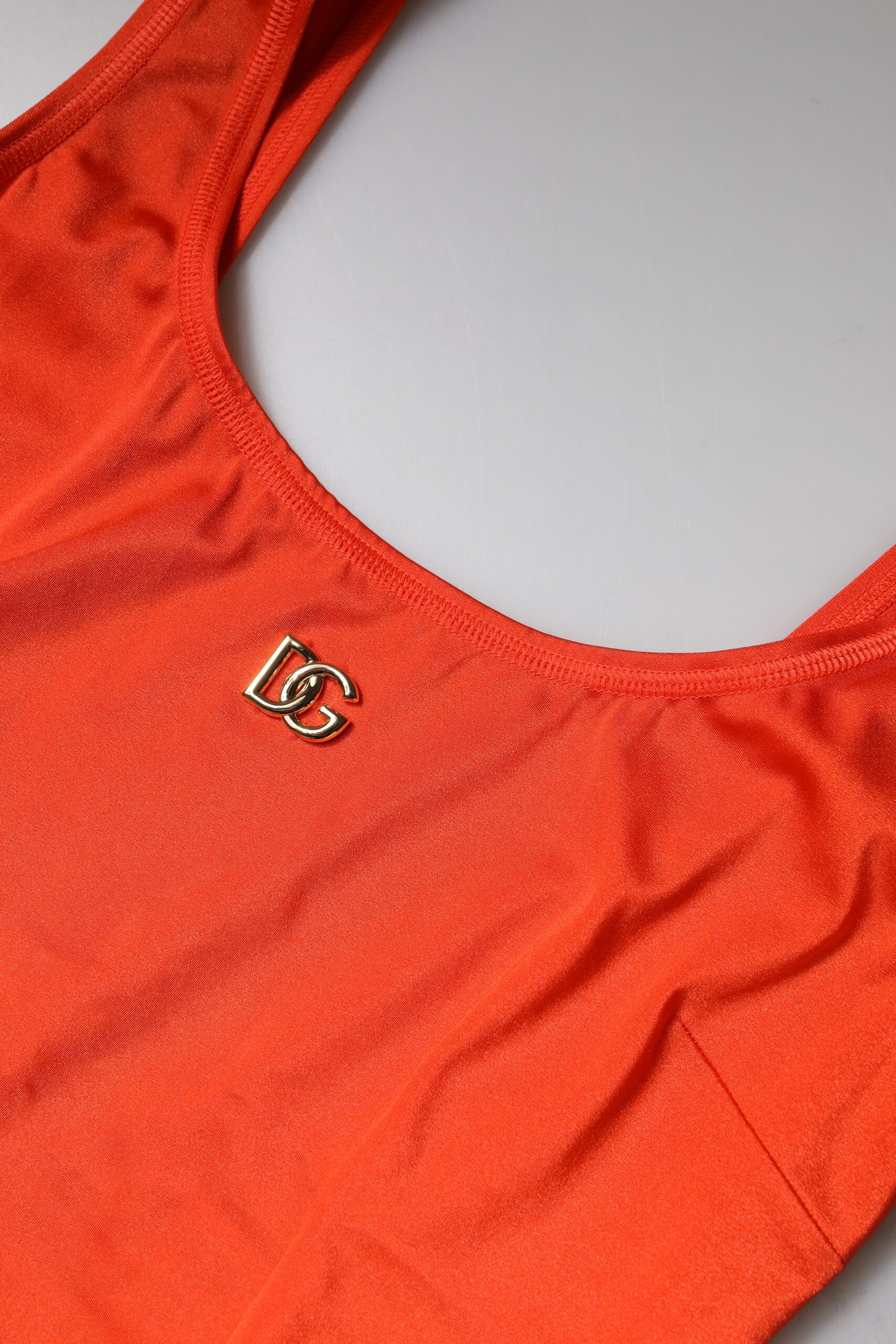 Dolce & Gabbana Orange Sleeveless Bodycon Jumpsuit Dress | Regal Royce