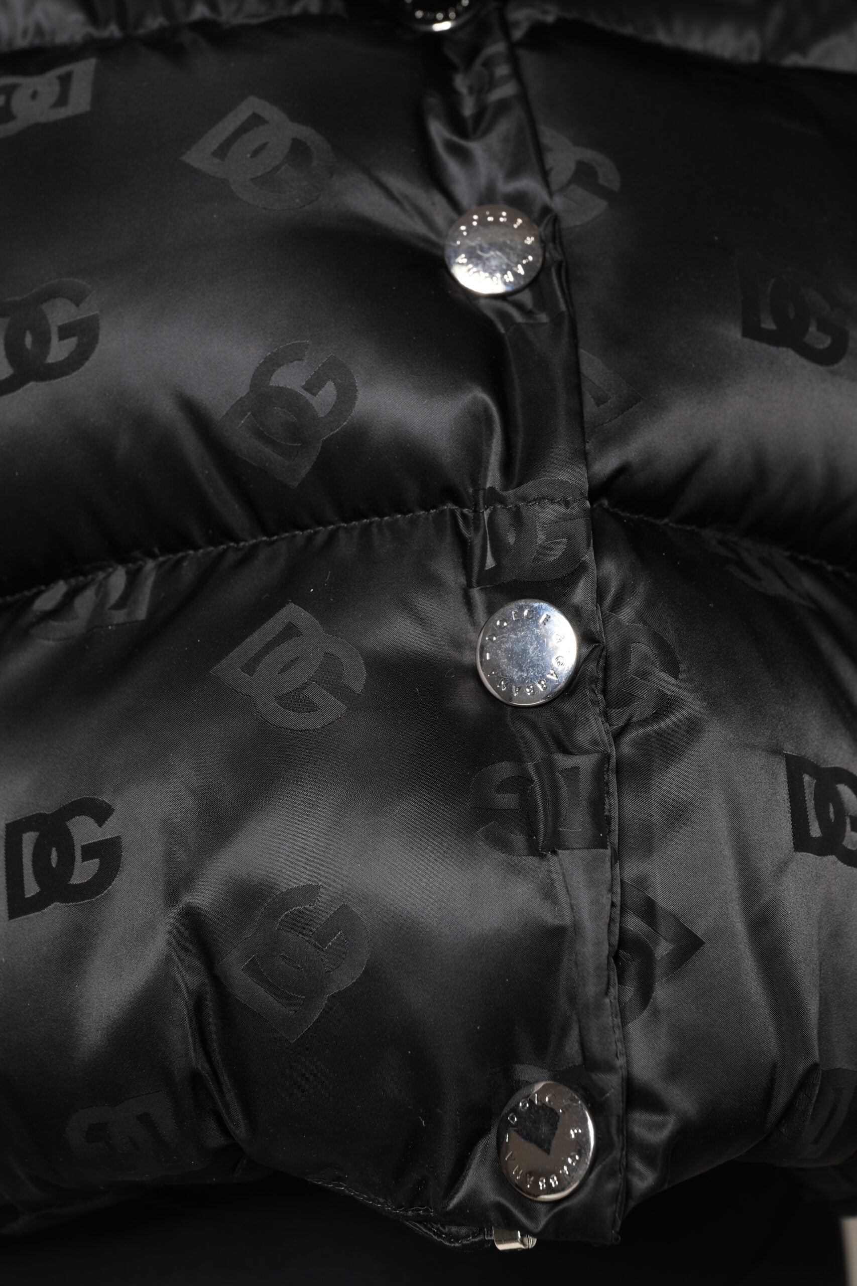 Dolce & Gabbana Black Padded Puffer Hooded Full Zip Cropped Jacket | Regal Royce