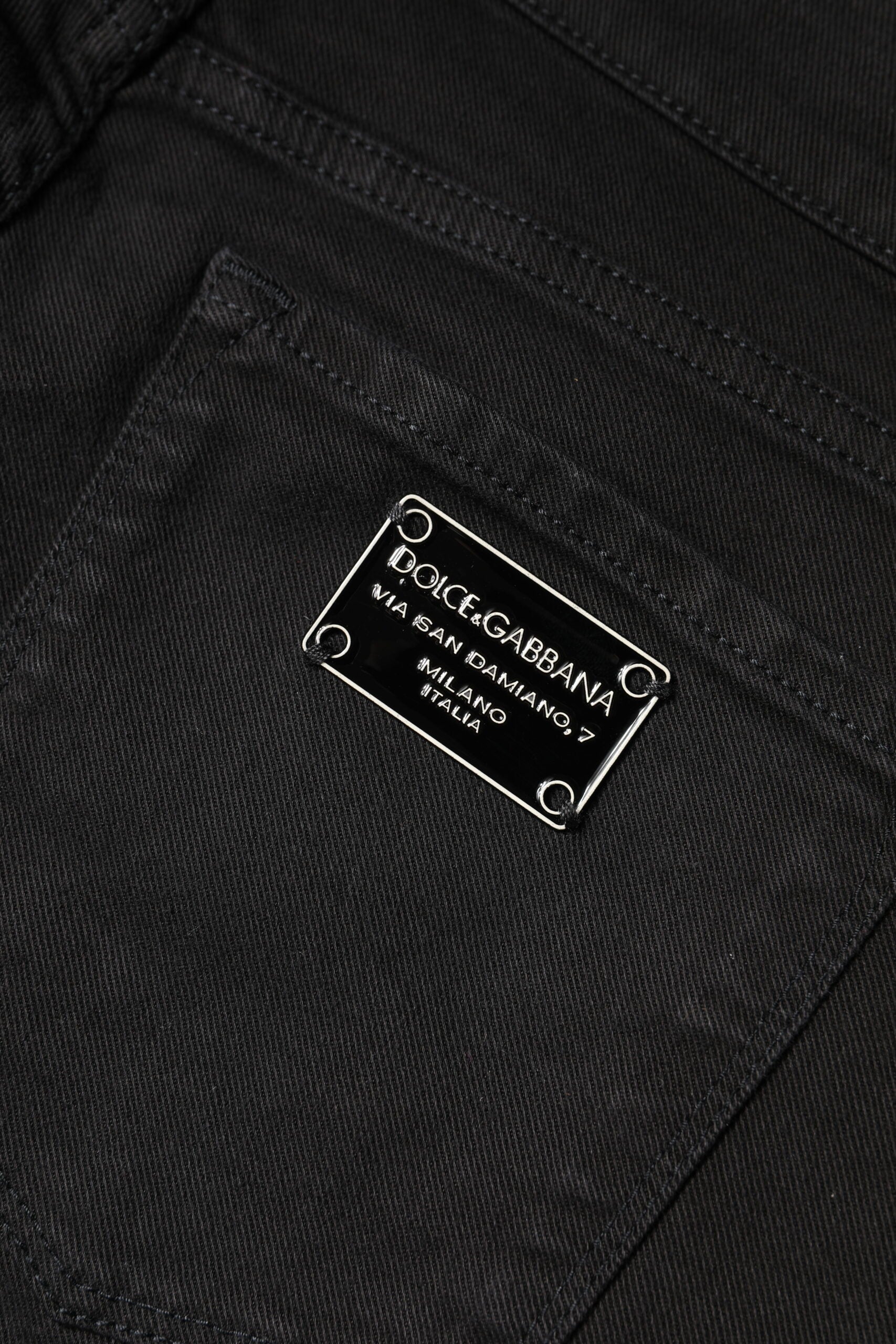 Dolce & Gabbana Black Cotton Mid Waisted Skinny Denim Jeans | Regal Royce