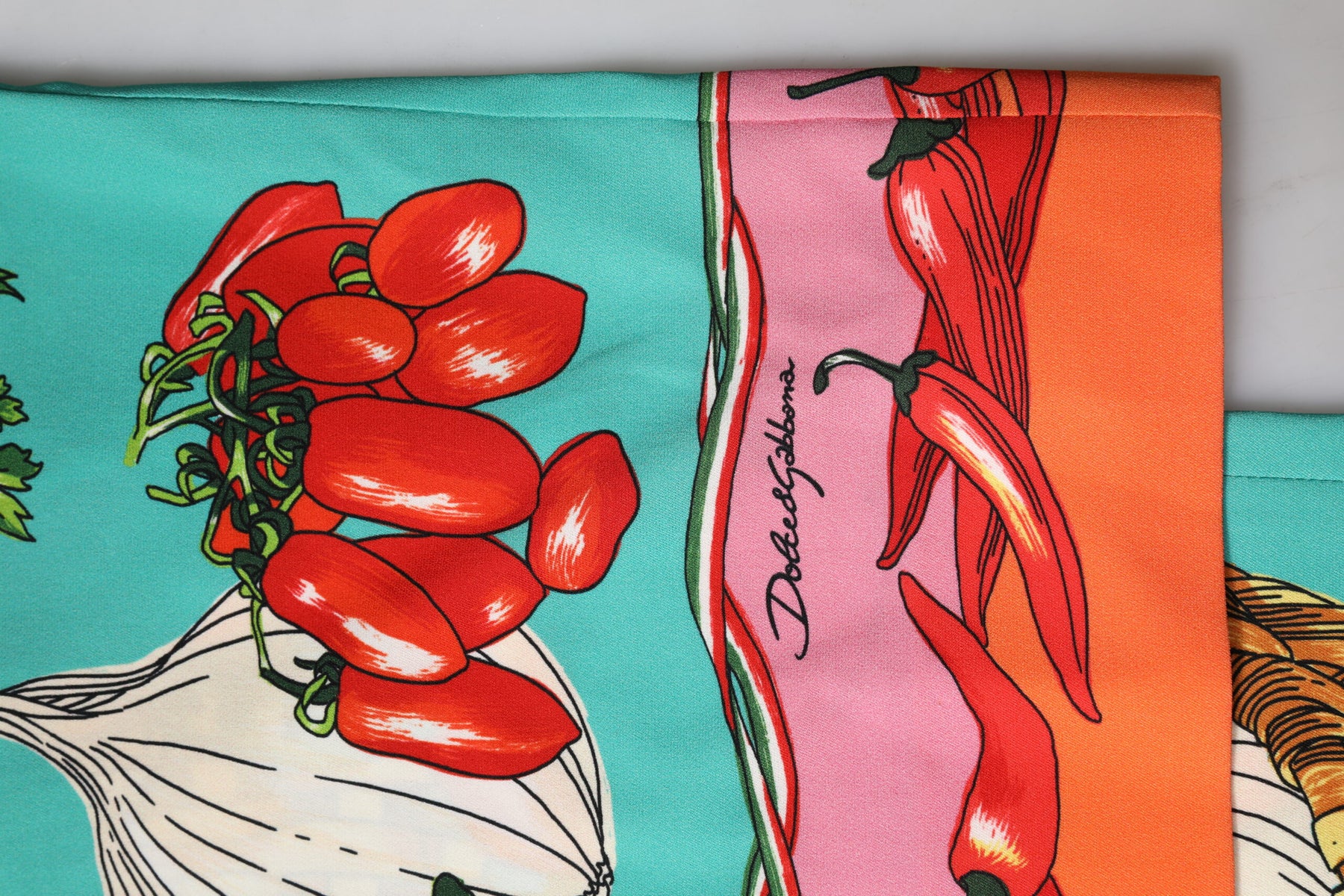 Dolce & Gabbana Green Silk Printed Straight Pants | Regal Royce