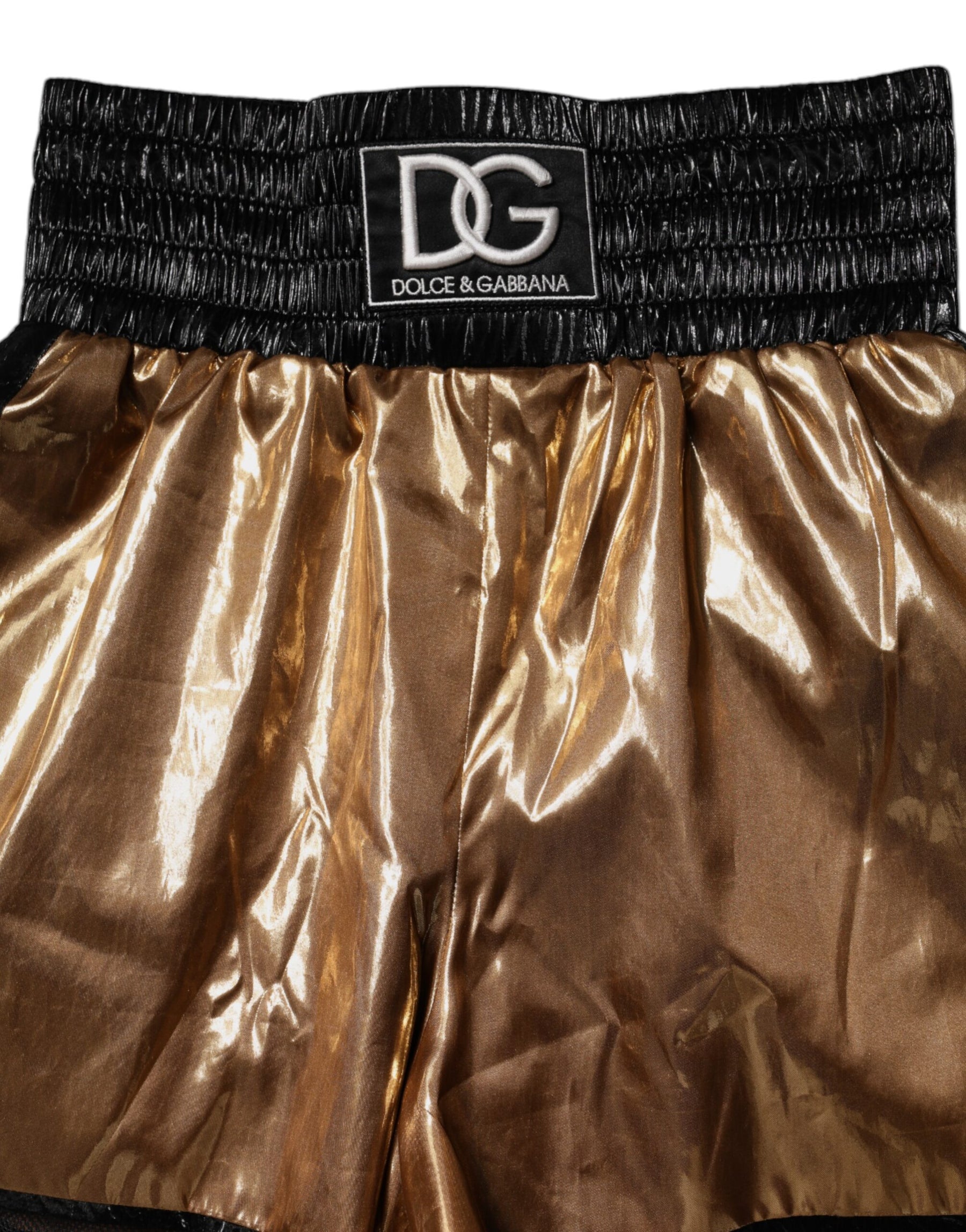 Dolce & Gabbana Metallic Gold High Waist Women Hotpants Short | Regal Royce