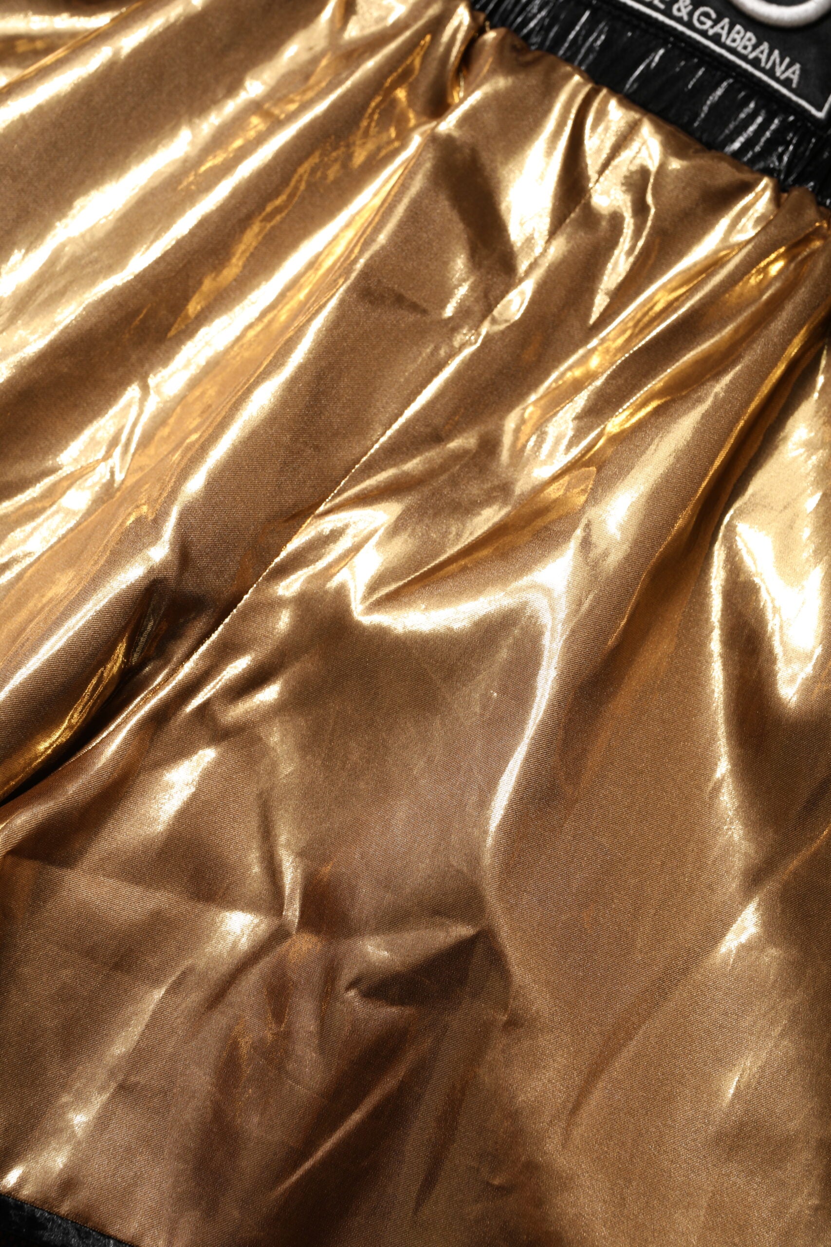 Dolce & Gabbana Metallic Gold High Waist Women Hotpants Short | Regal Royce