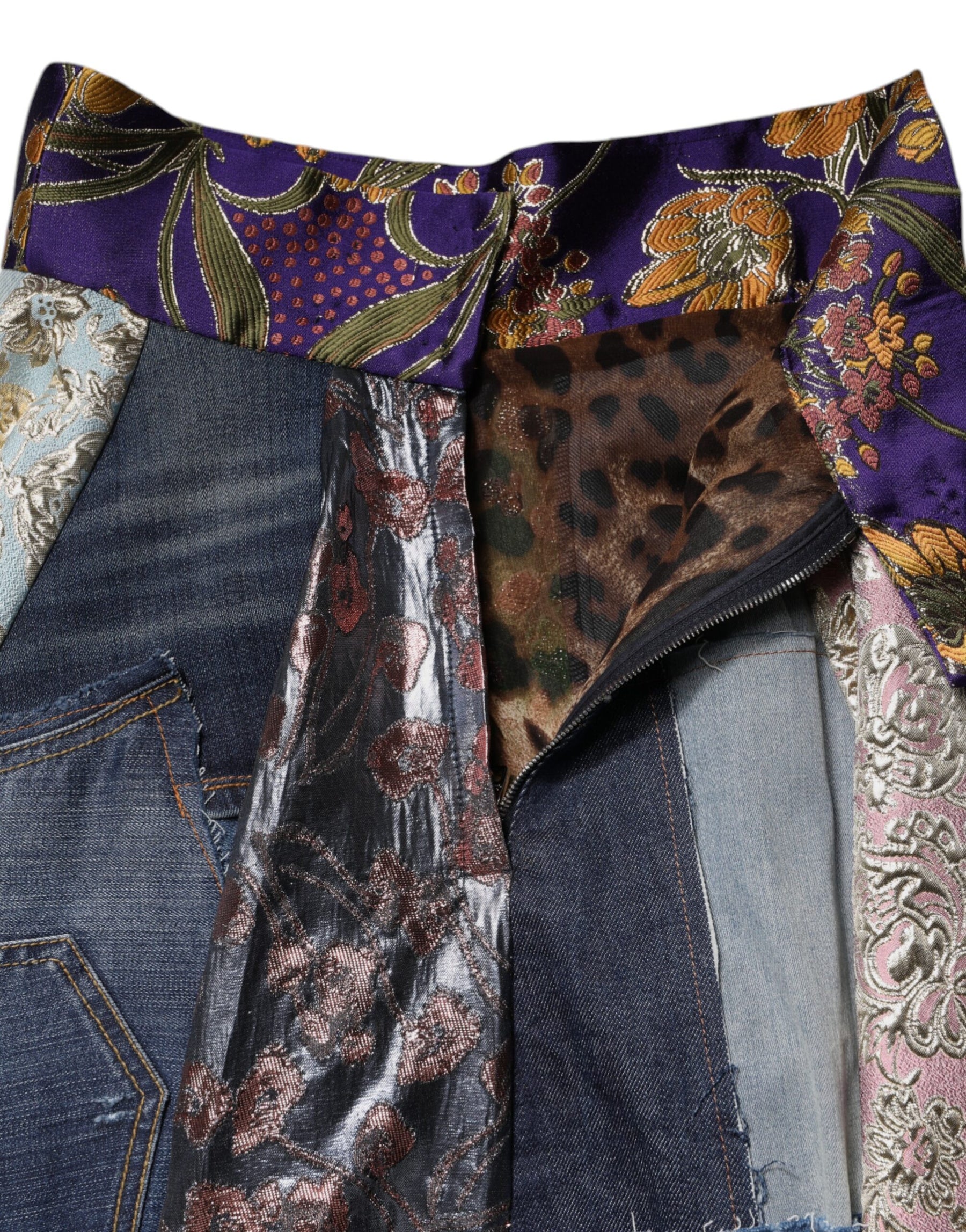 Dolce & Gabbana Multicolor Patchwork High Waisted Midi Skirt | Regal Royce