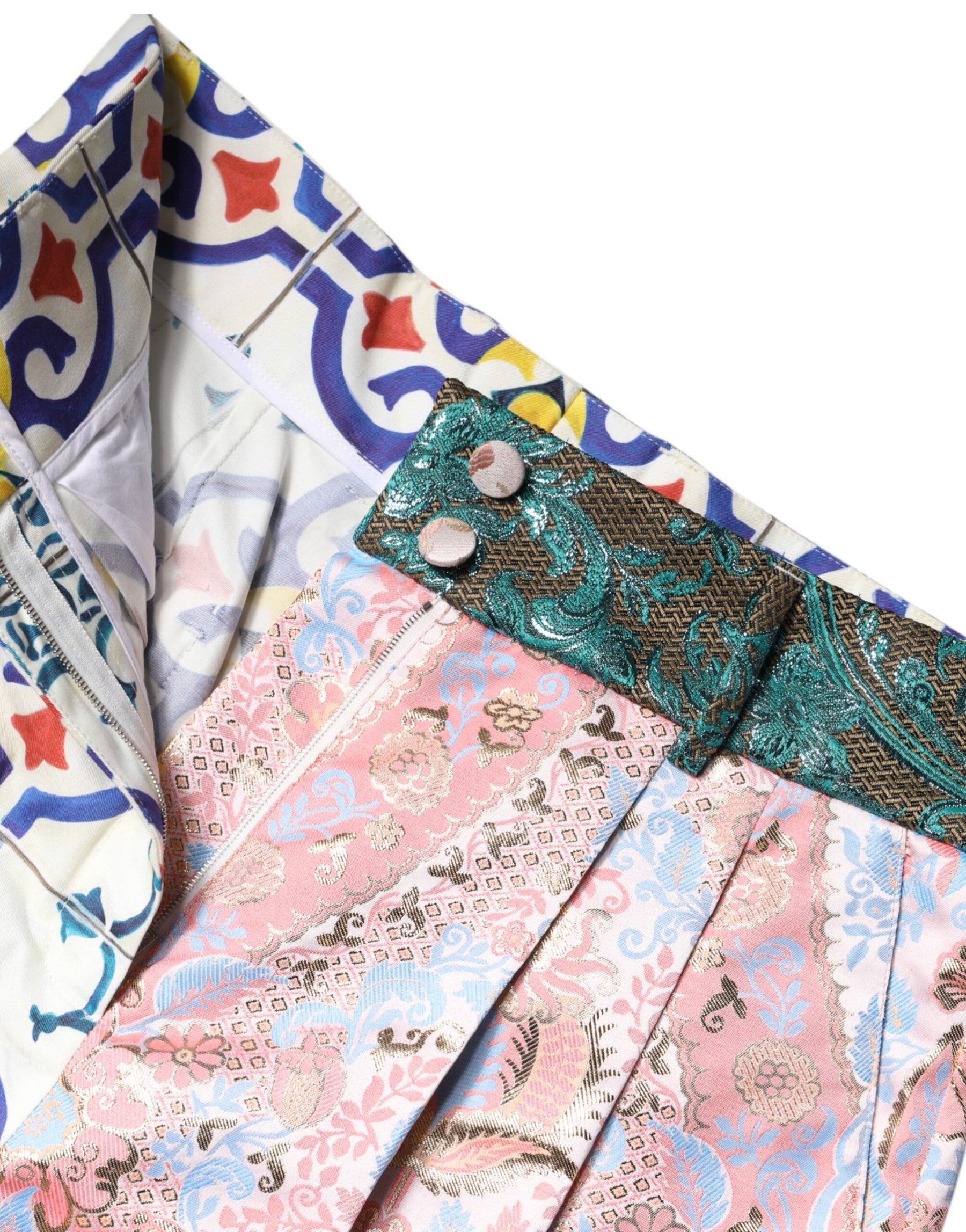 Dolce & Gabbana Multicolor Cotton Patchwork Hot Pants Shorts | Regal Royce