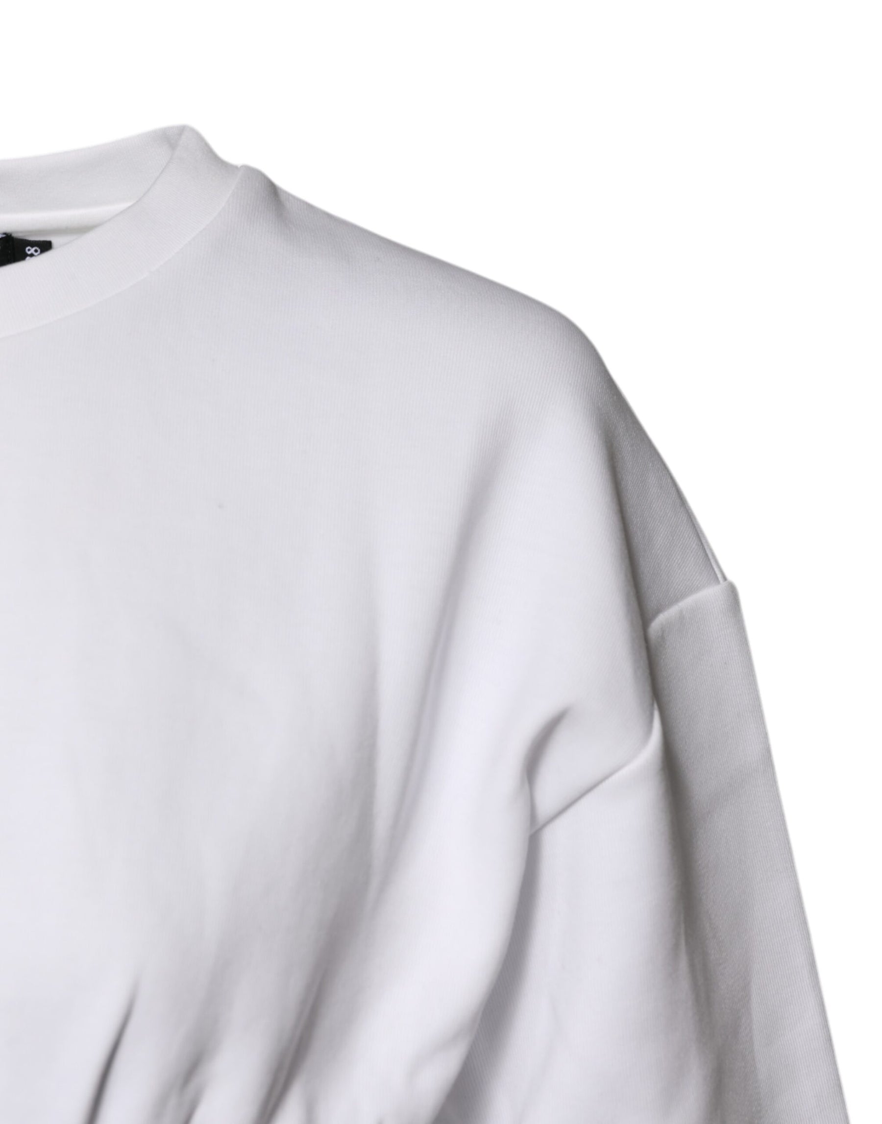 Dolce & Gabbana White Cotton Blend 3/4 Sleeves Blouse Top | Regal Royce